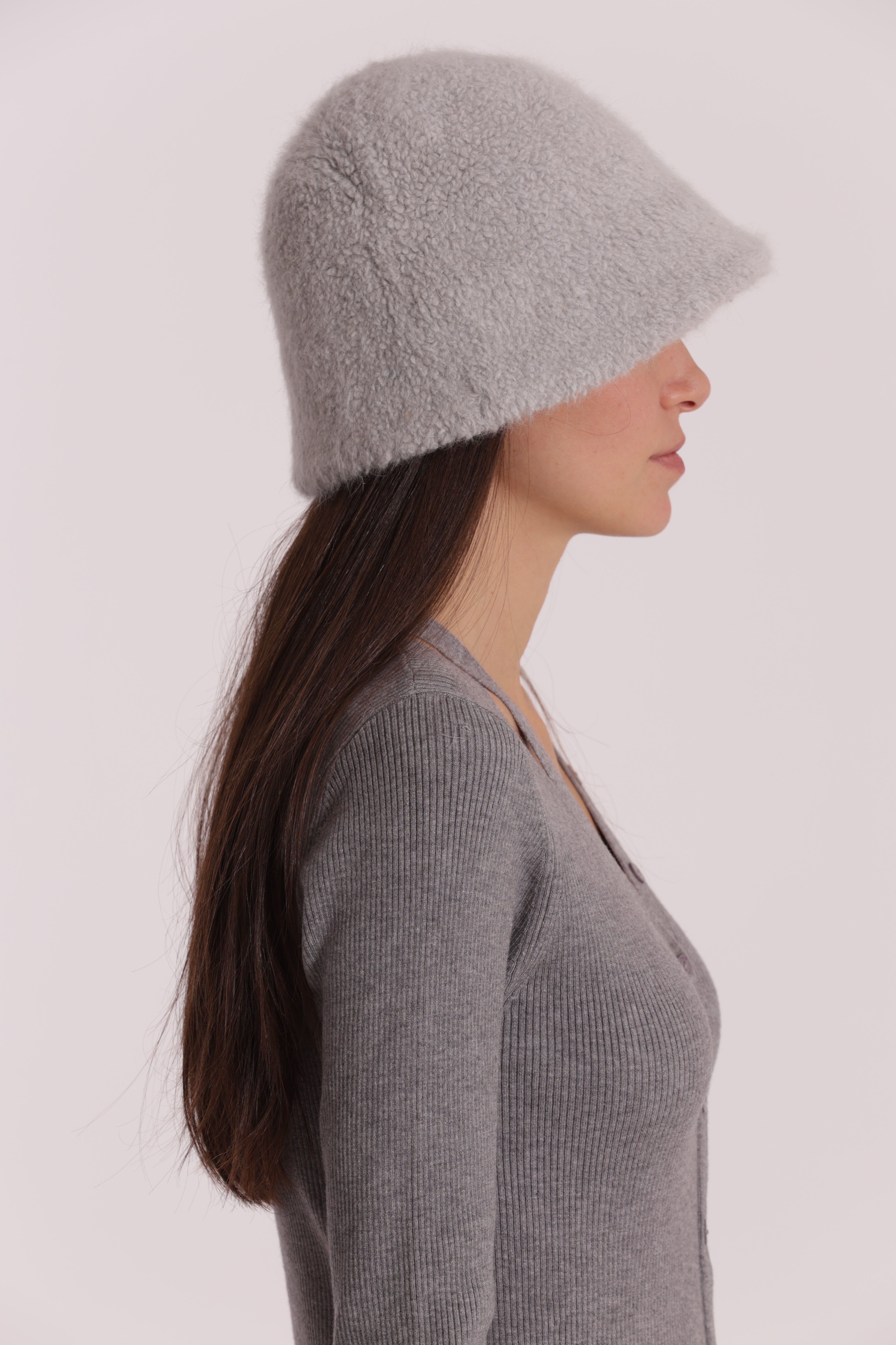 Mimi Mua Cloche Teddy cappello nero caldo