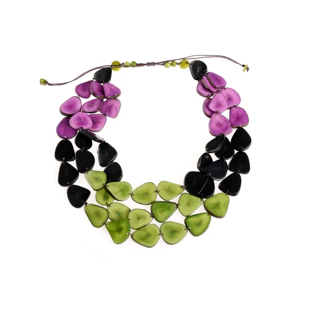On Earth Dama collana tagua multicolore 60 cm