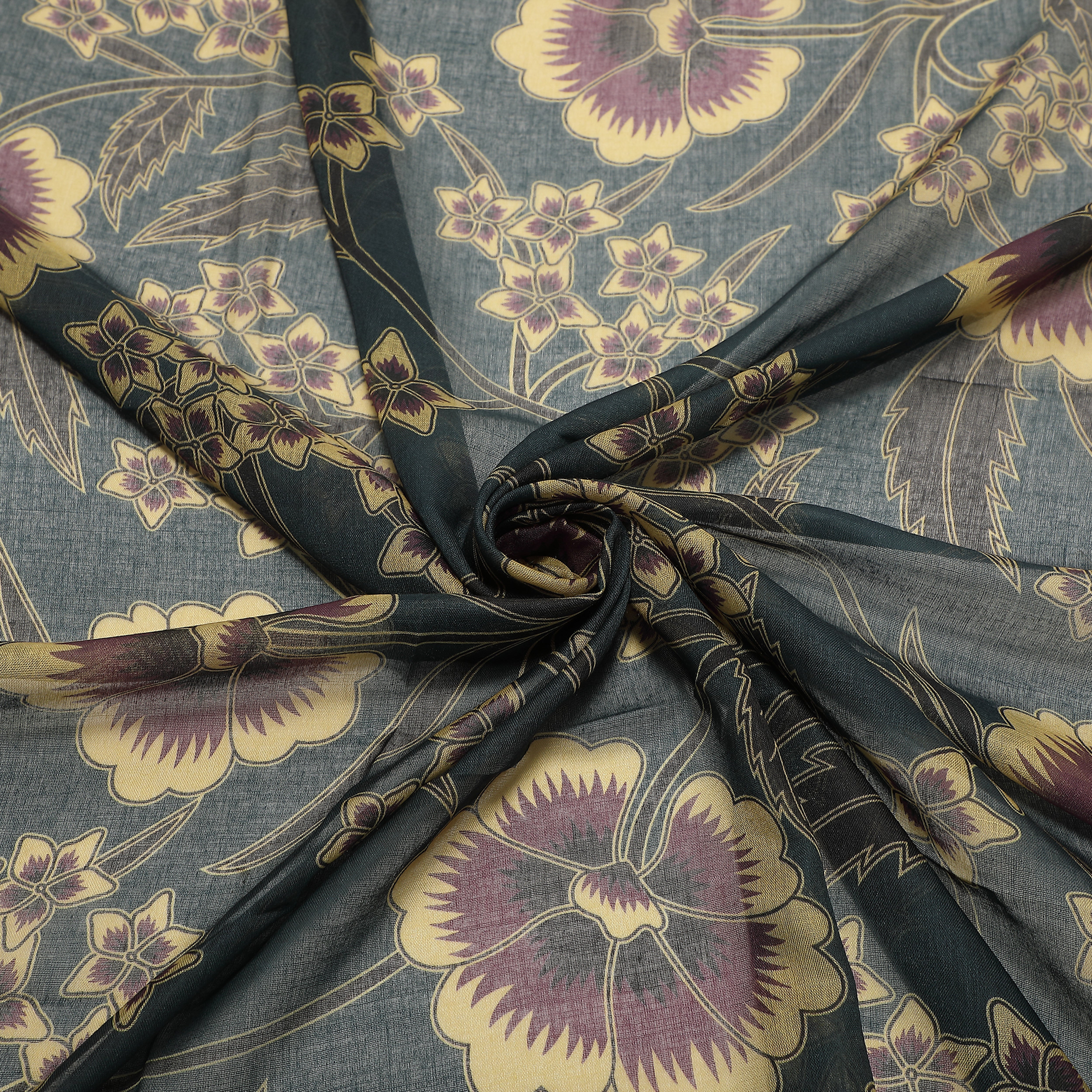 Mimi Mua Foulard Stampa Floreale Vintage Verde Till 180x80