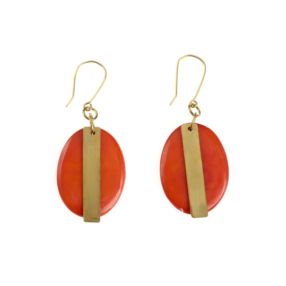 On Earth Cooperative Collection Risveglio orecchini arancione tagua