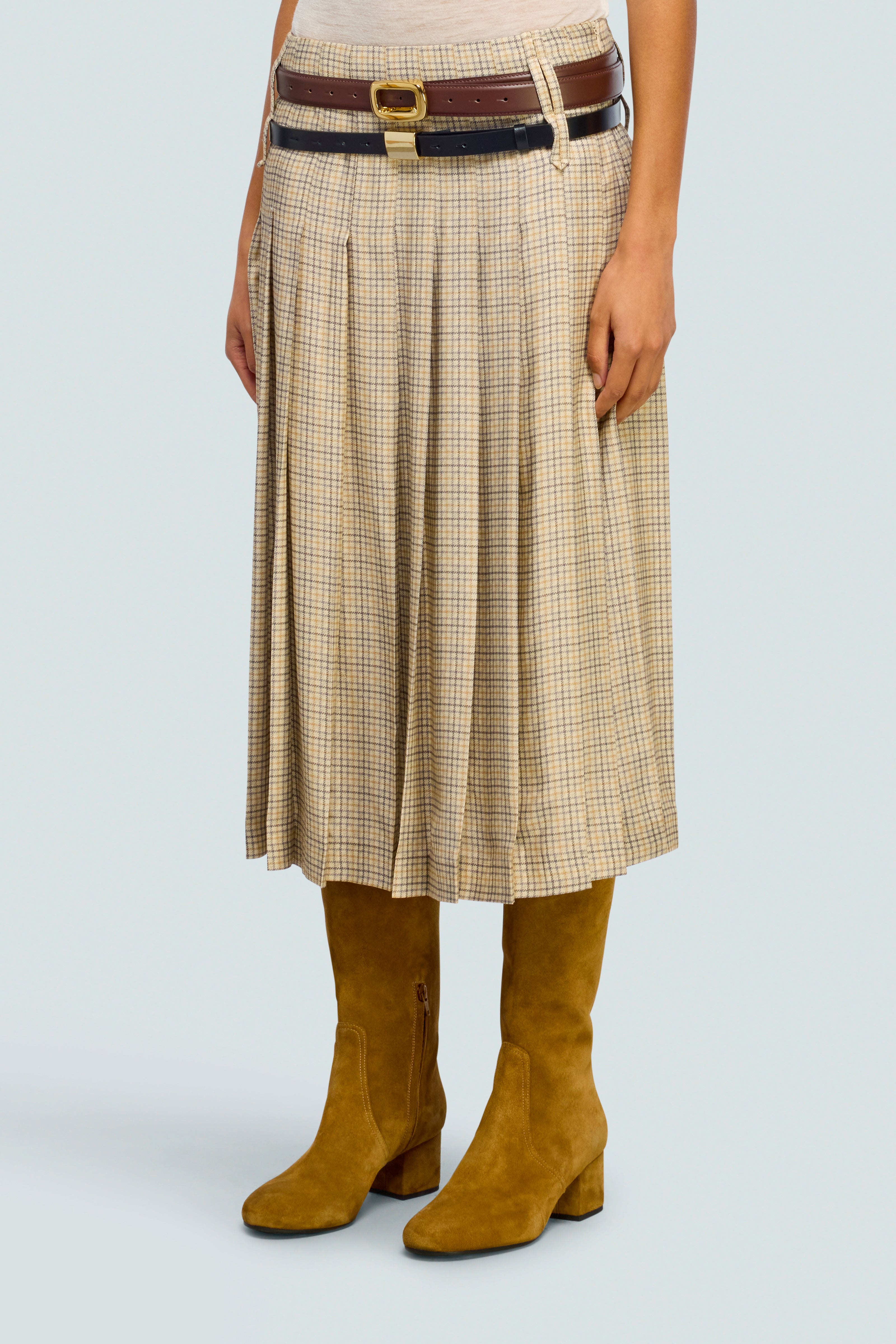 Semicouture Jillie Y6WS25 gonna check crusca pieghe