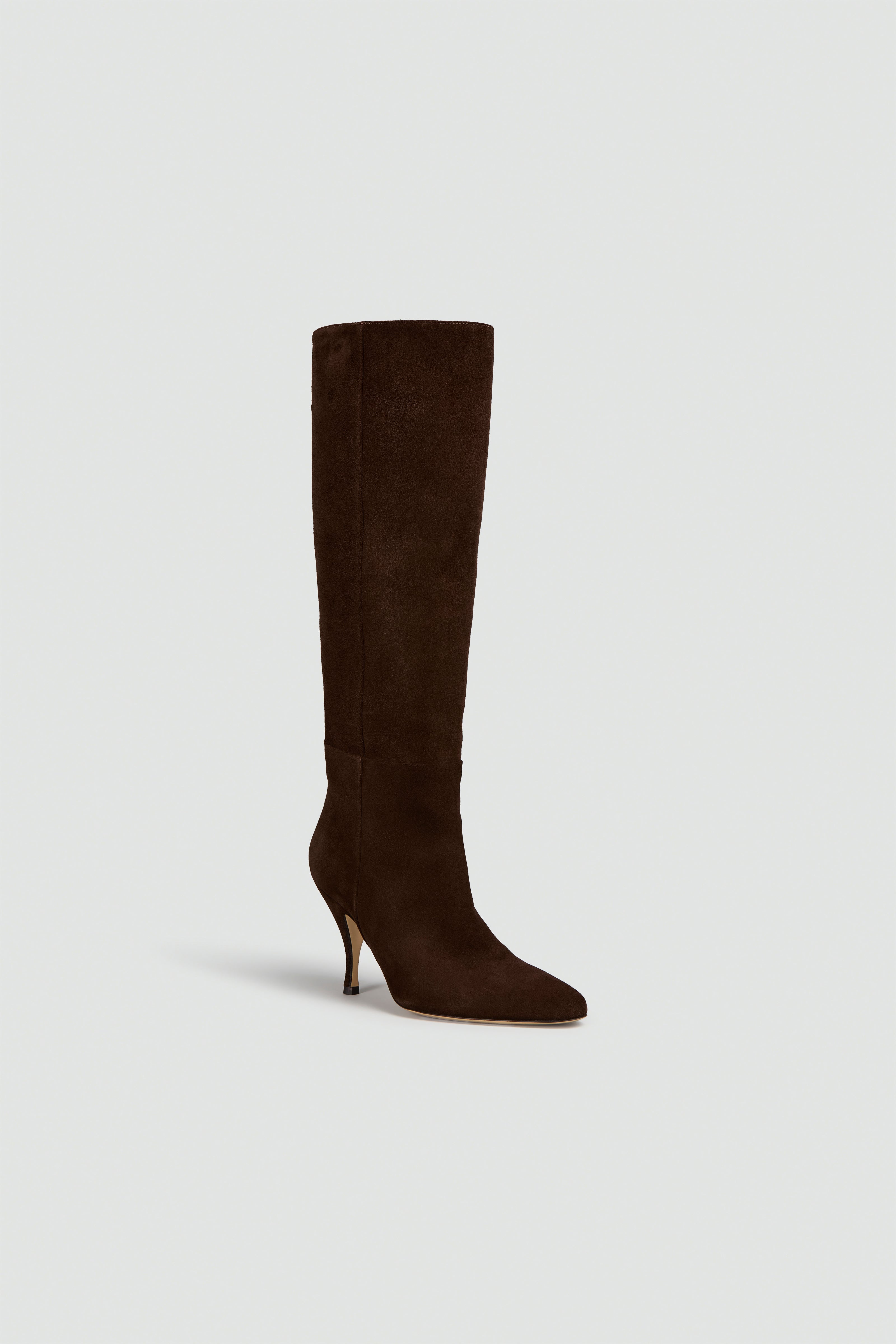 Semicouture Lucinda stivale camoscio moka tacco 5 cm
