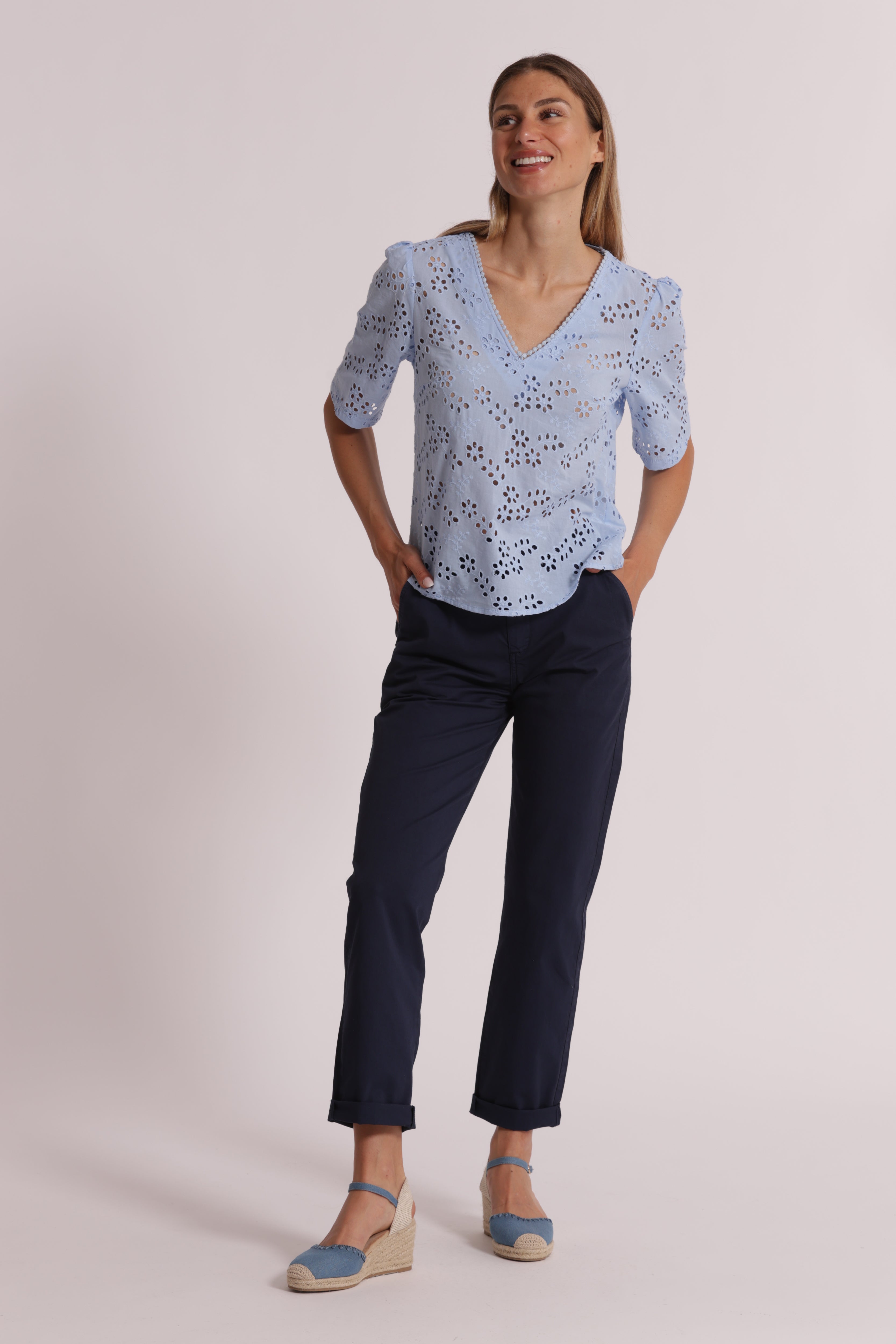 Mimi Mua Chinos pantalone burro cotone
