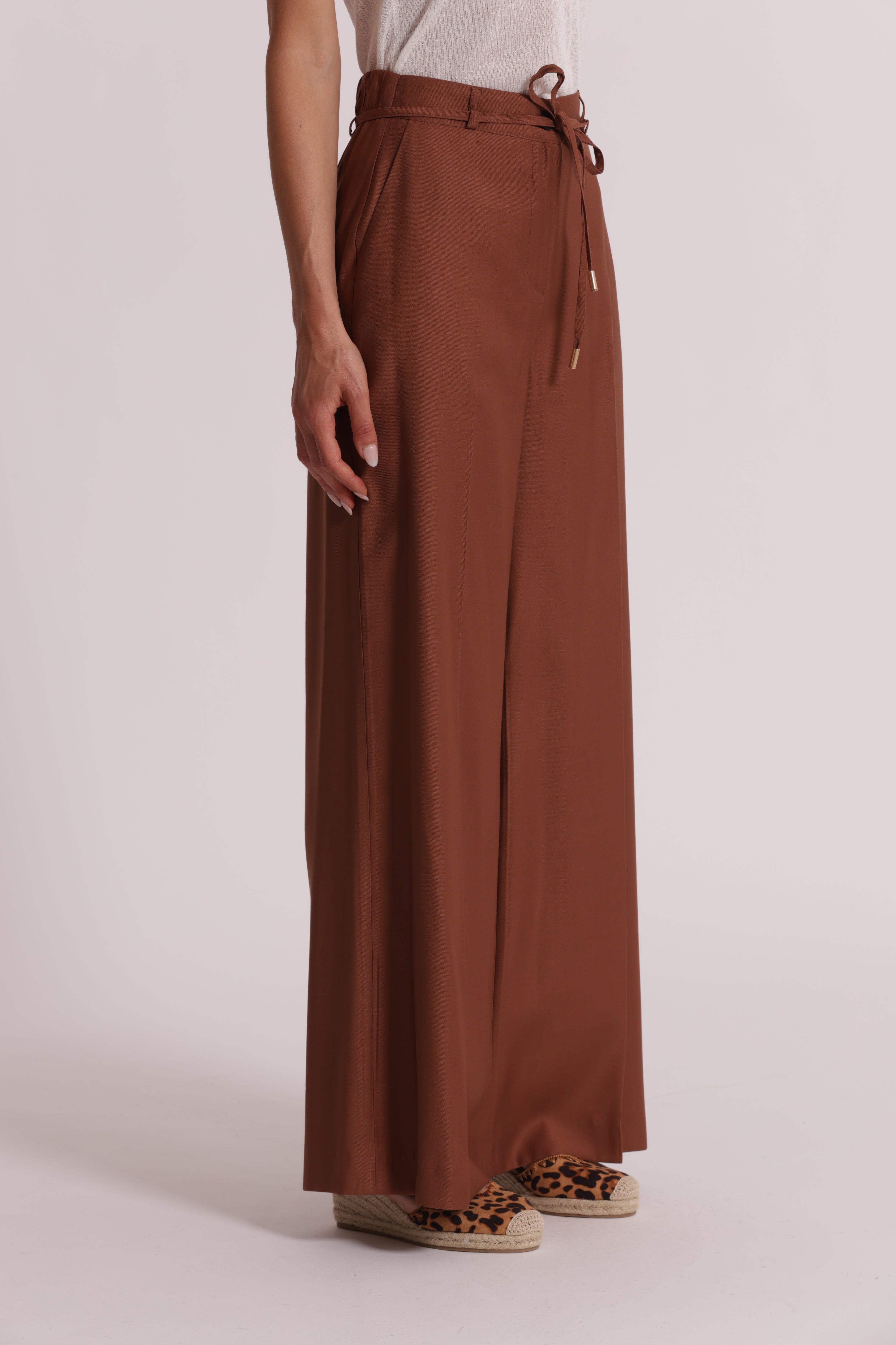 Mimi Mua pantalone palazzo elastico latte fluido