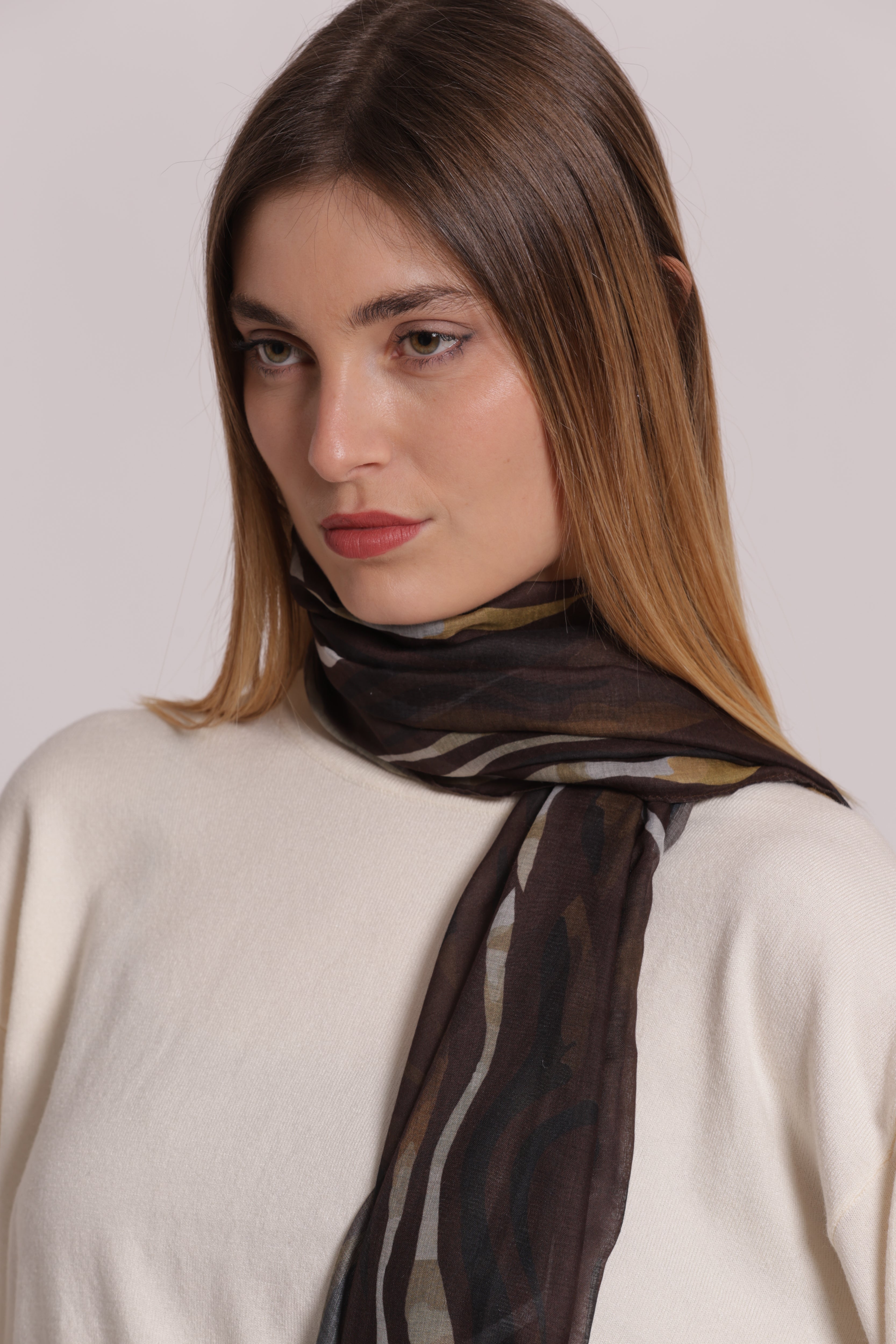 Mimi Mua Foulard Strisce Zebra 180x80 Moro