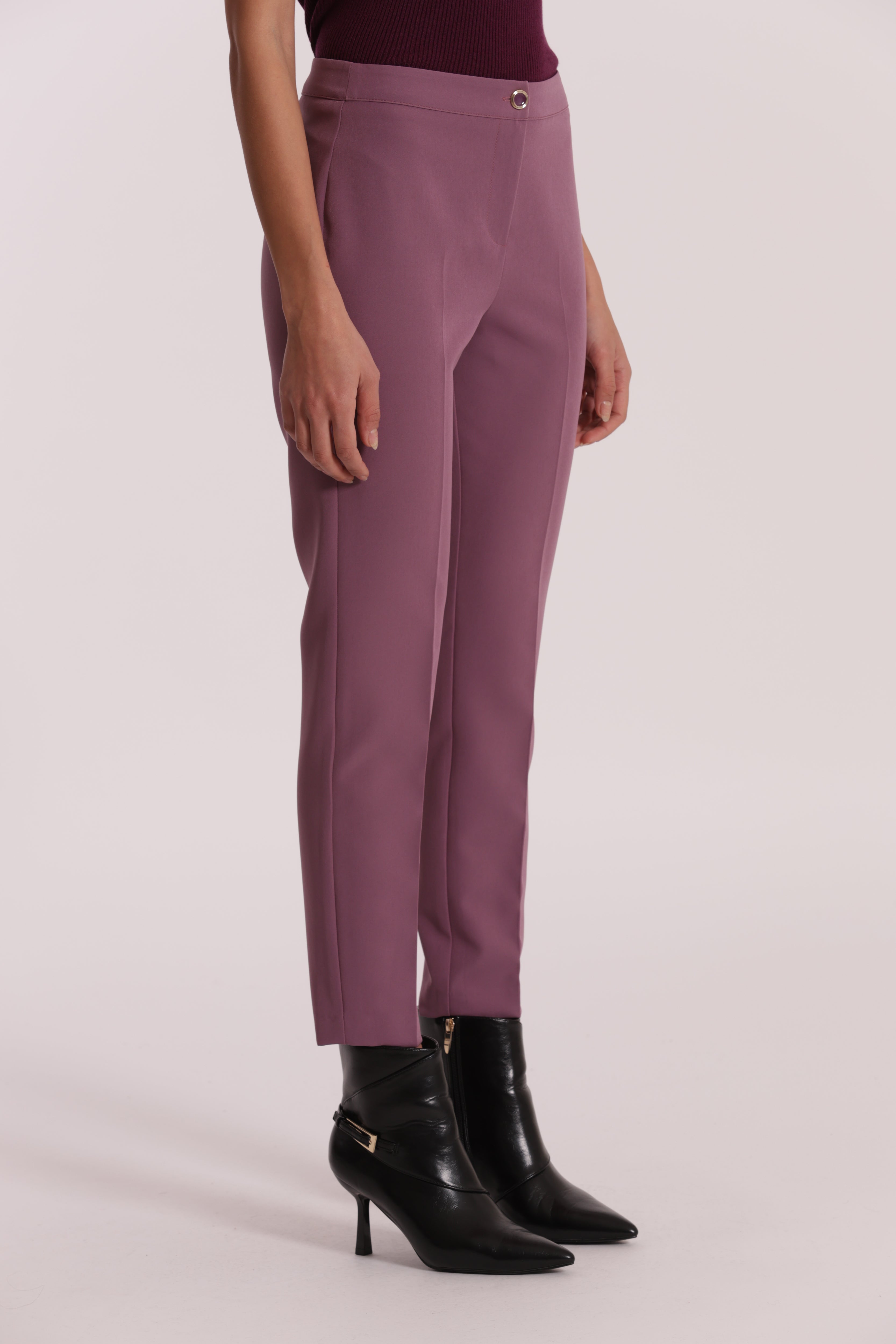 Mimi Mua Pantalone Sigaretta Tessuto Tecnico Nero Elasticizzato