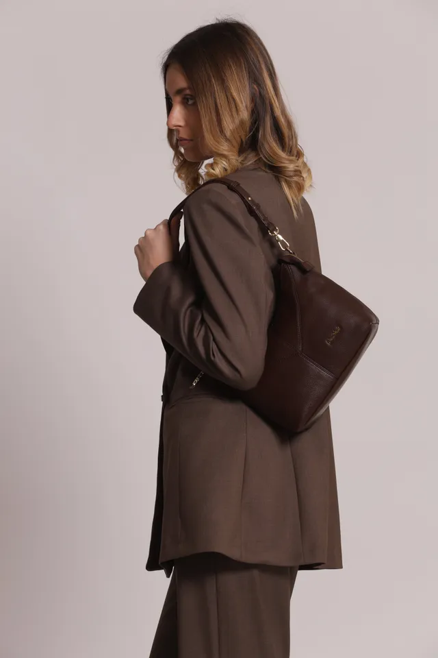 Mimi Mua borsa tracolla lettere zip tracolla nera 22 cm