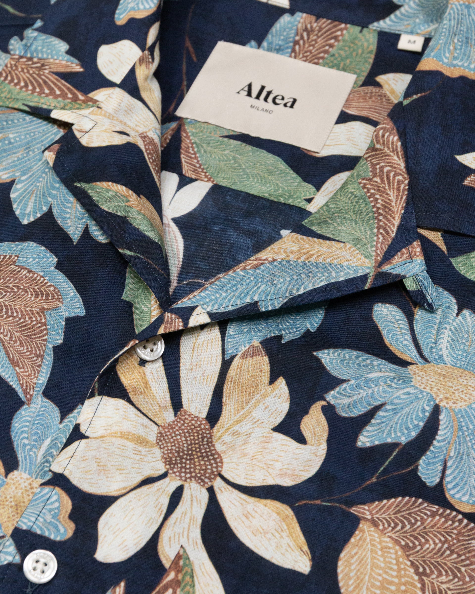 Altea Bart camicia mussola over blu navy