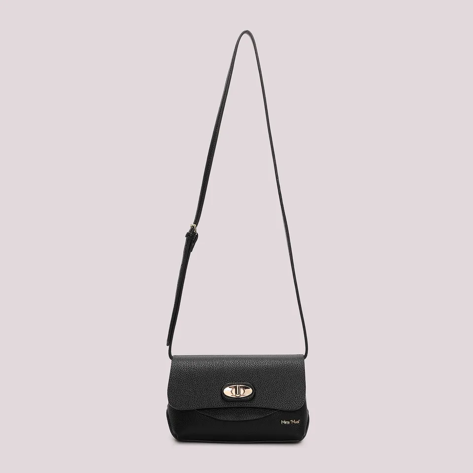 Mimi Mua Borsa a Tracolla con Patta borsetta nera 23 cm