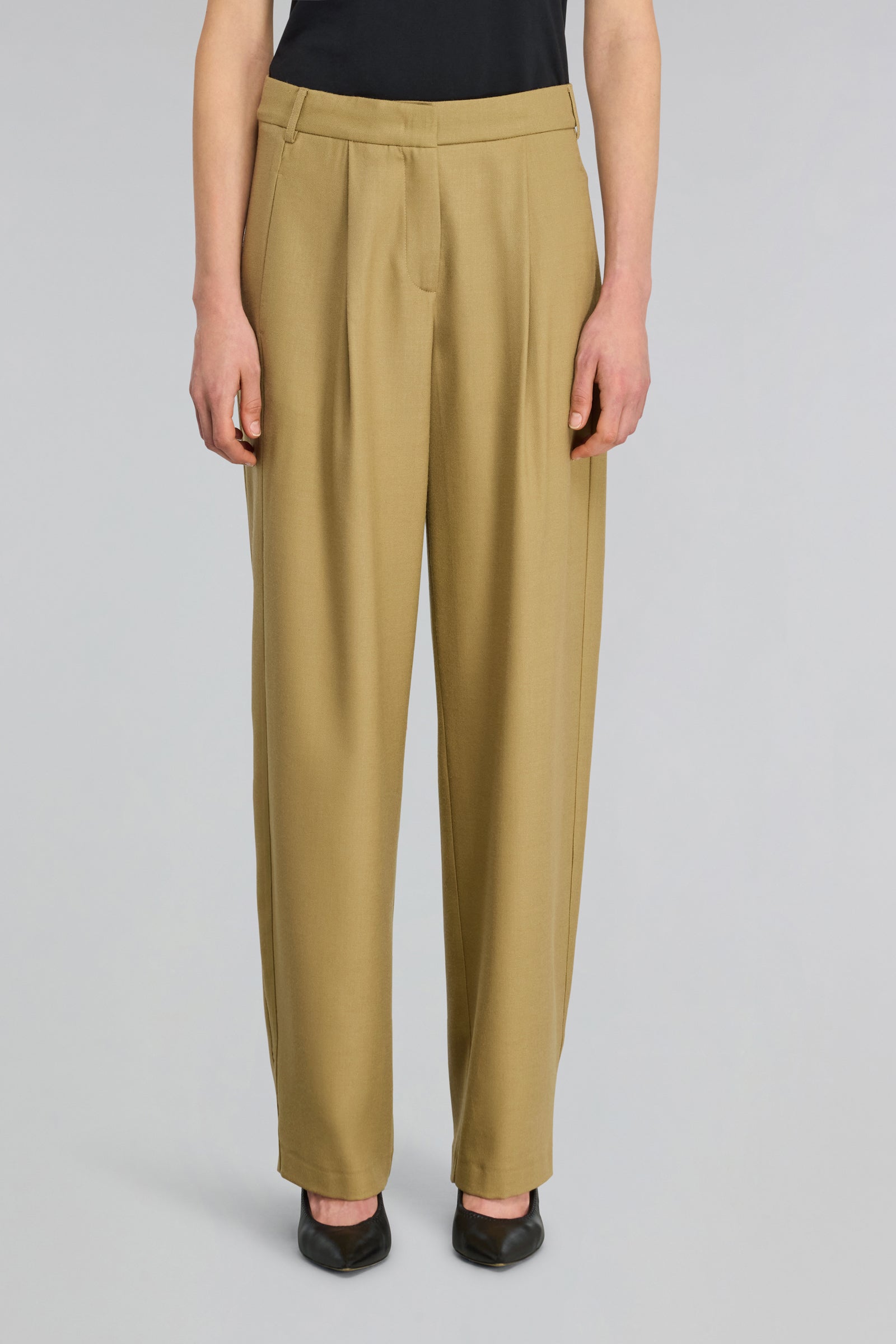 Semicouture Melba pantalone flanella cachi pinces