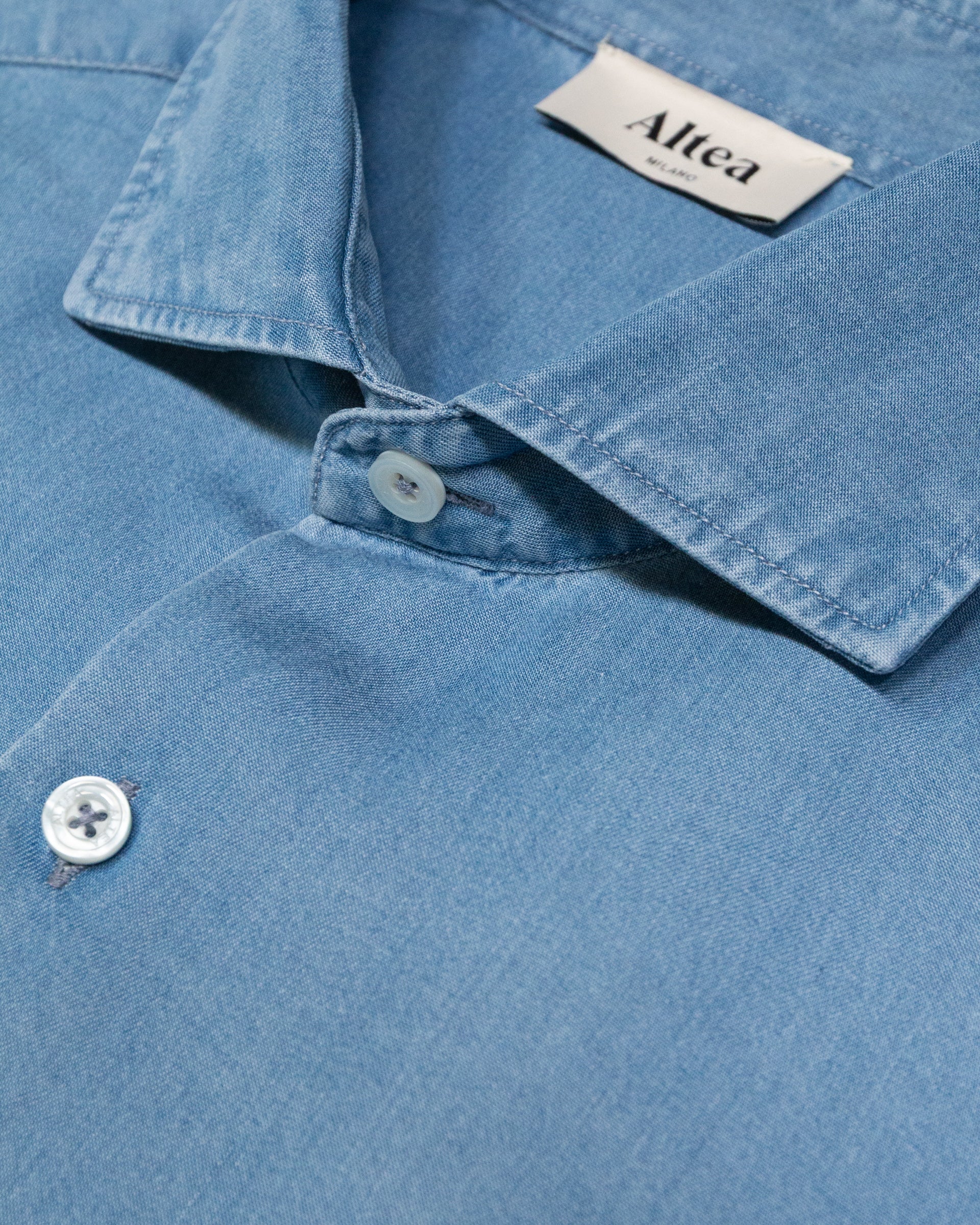 Altea Antoine camicia lyocell indaco azzurro