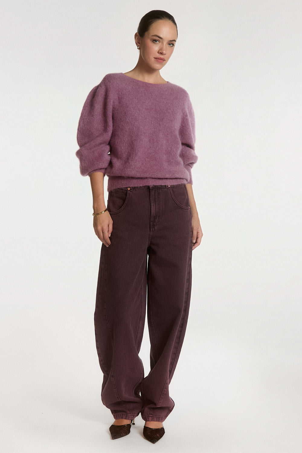 Aaiko Denize maglione viola frozen berry girocollo