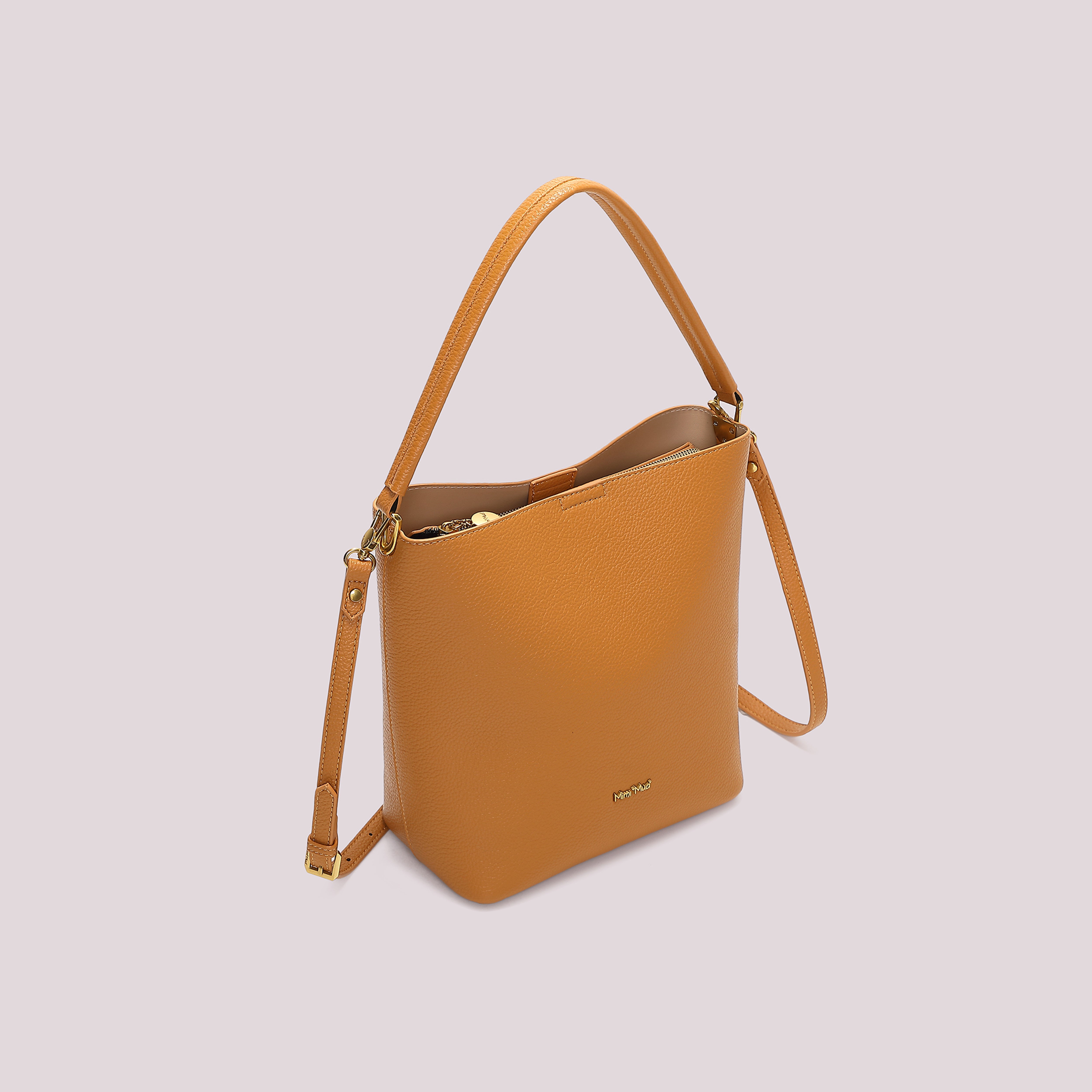 Mimi Mua Secchiello Dettagli Satinati Borsa Mano Nero