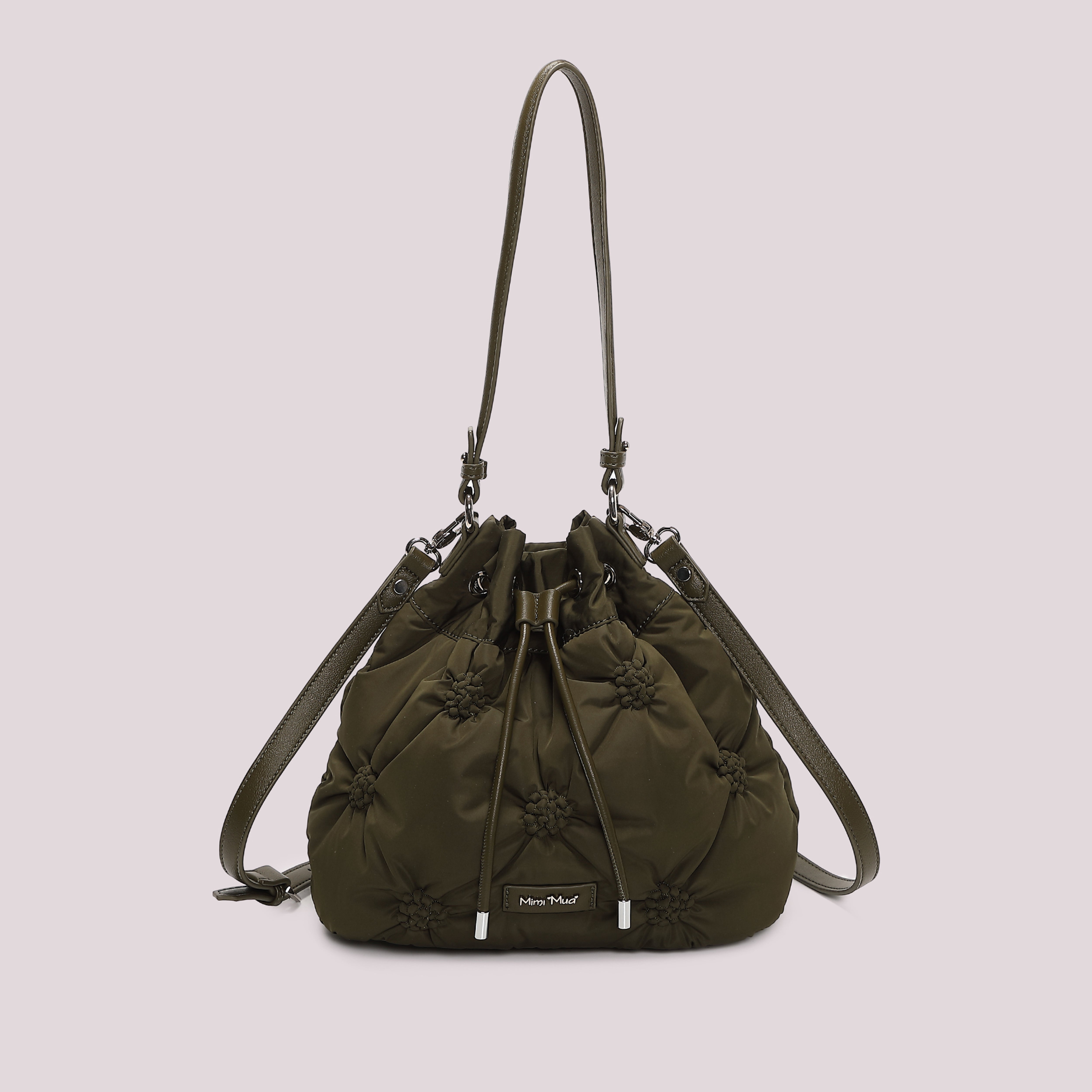 Mimi Mua Secchiello Effetto Piumino Borsa a Mano Nero Tracolla