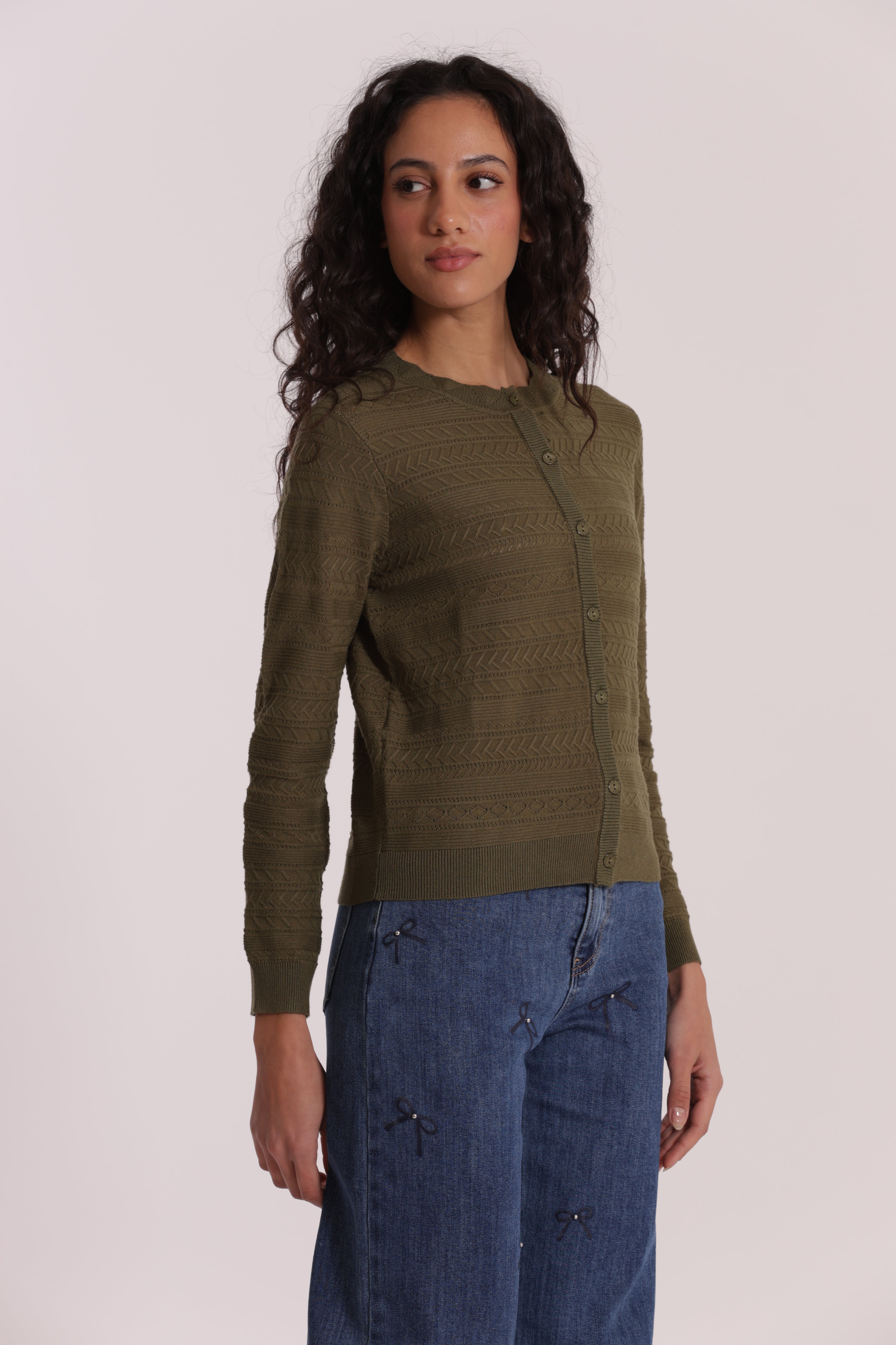 Mimi Mua Maglia Cardigan Traforato cardigan nero
