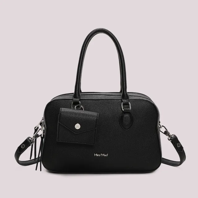 Mimi Mua 3 Zip borsa a spalla con borsina nero