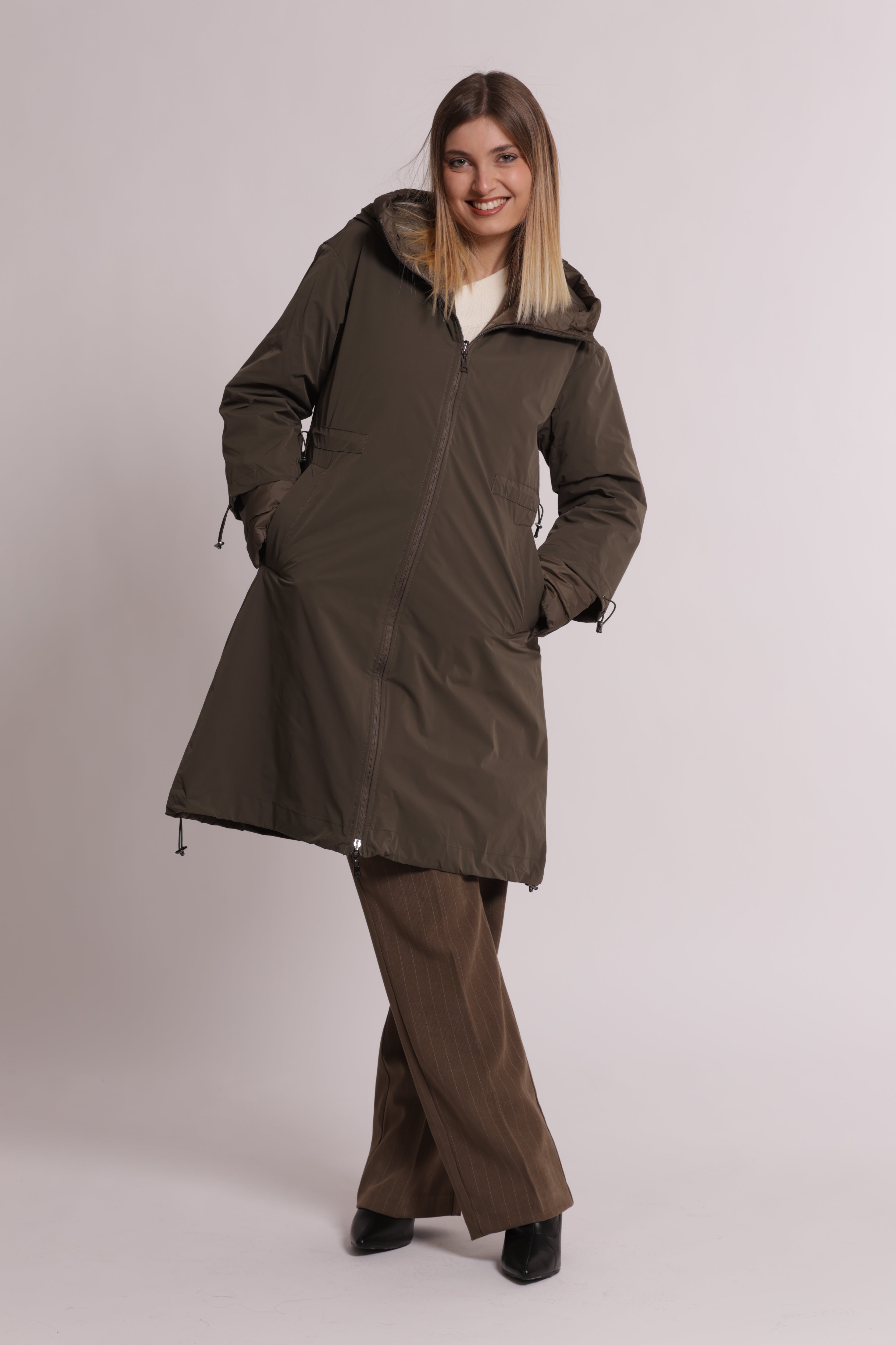 Mimi Mua Piumino Lungo Reversibile Coulisse Nero