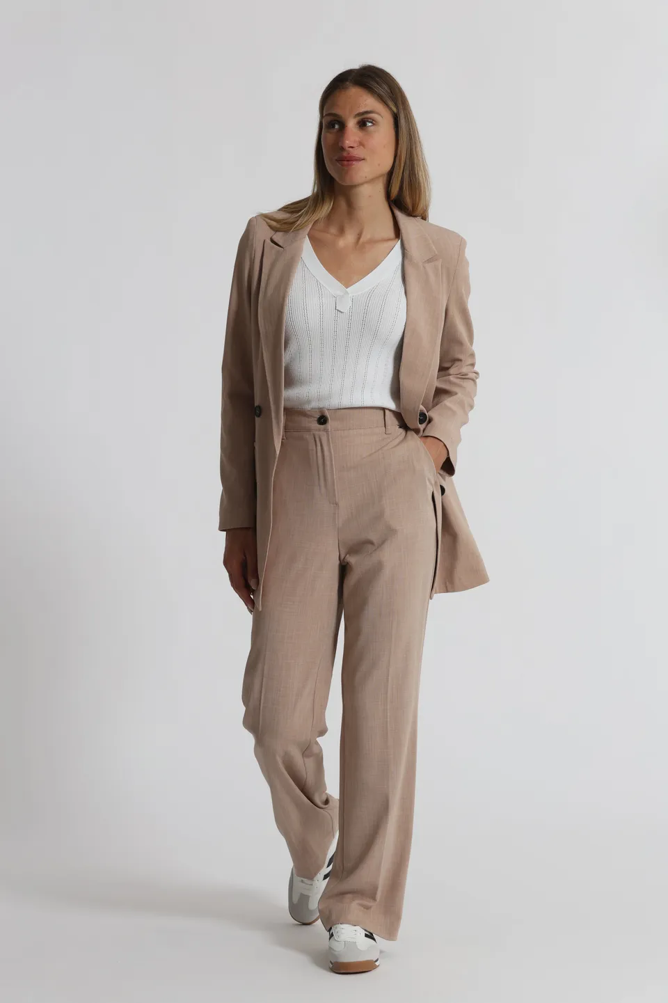 Mimi Mua Pantalone Palazzo Beige