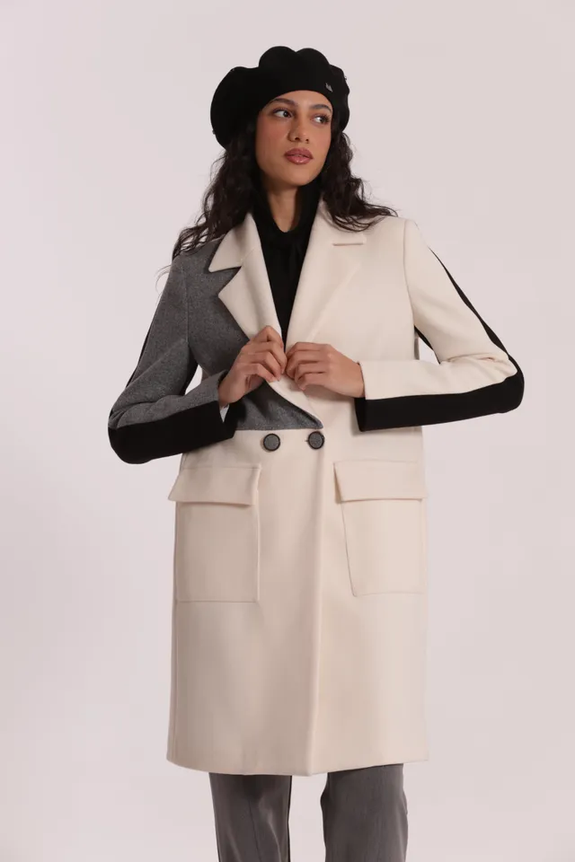 Mimi Mua Tricolor cappotto tricolor blocchi colore