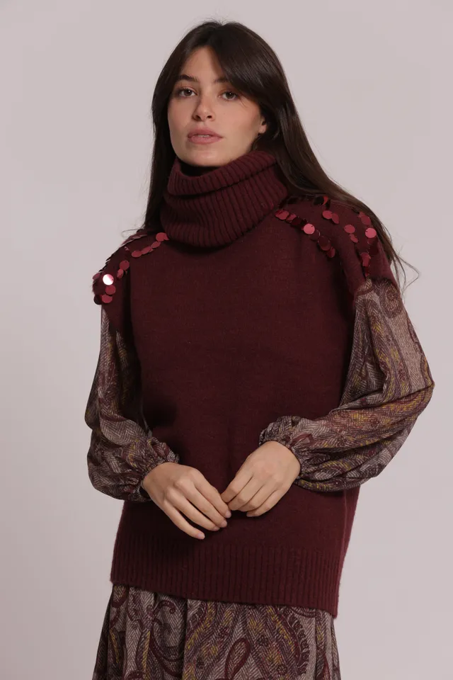 Mimi Mua Maniche Corte Con Paillettes Su Spalle Maglia Nero Elasticizzata
