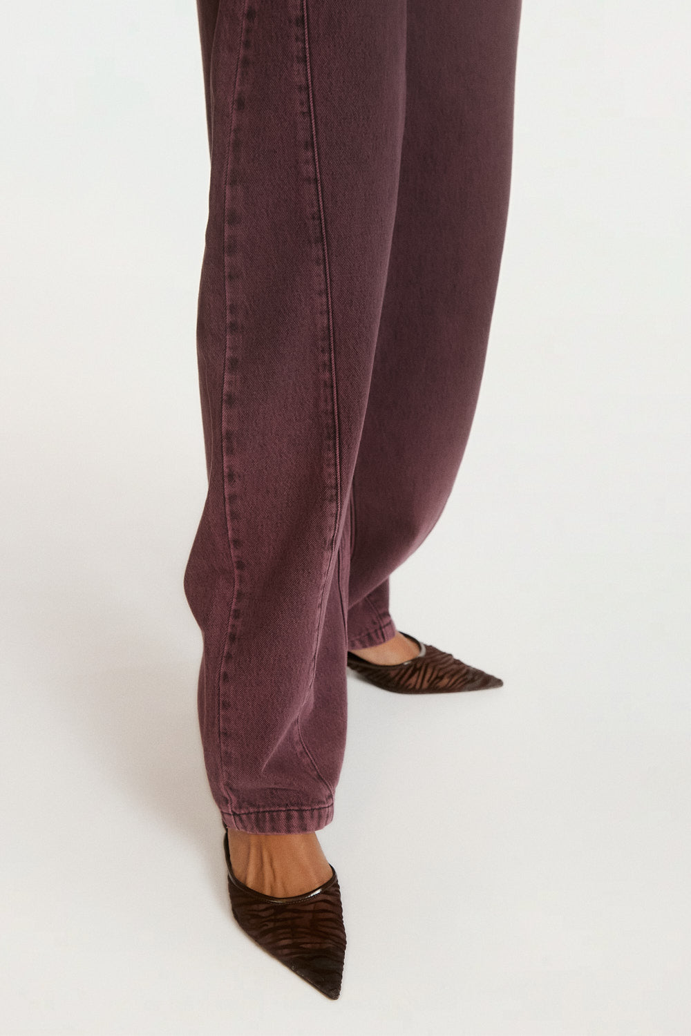 Aaiko Daley Jeans bordeaux barrel vita alta