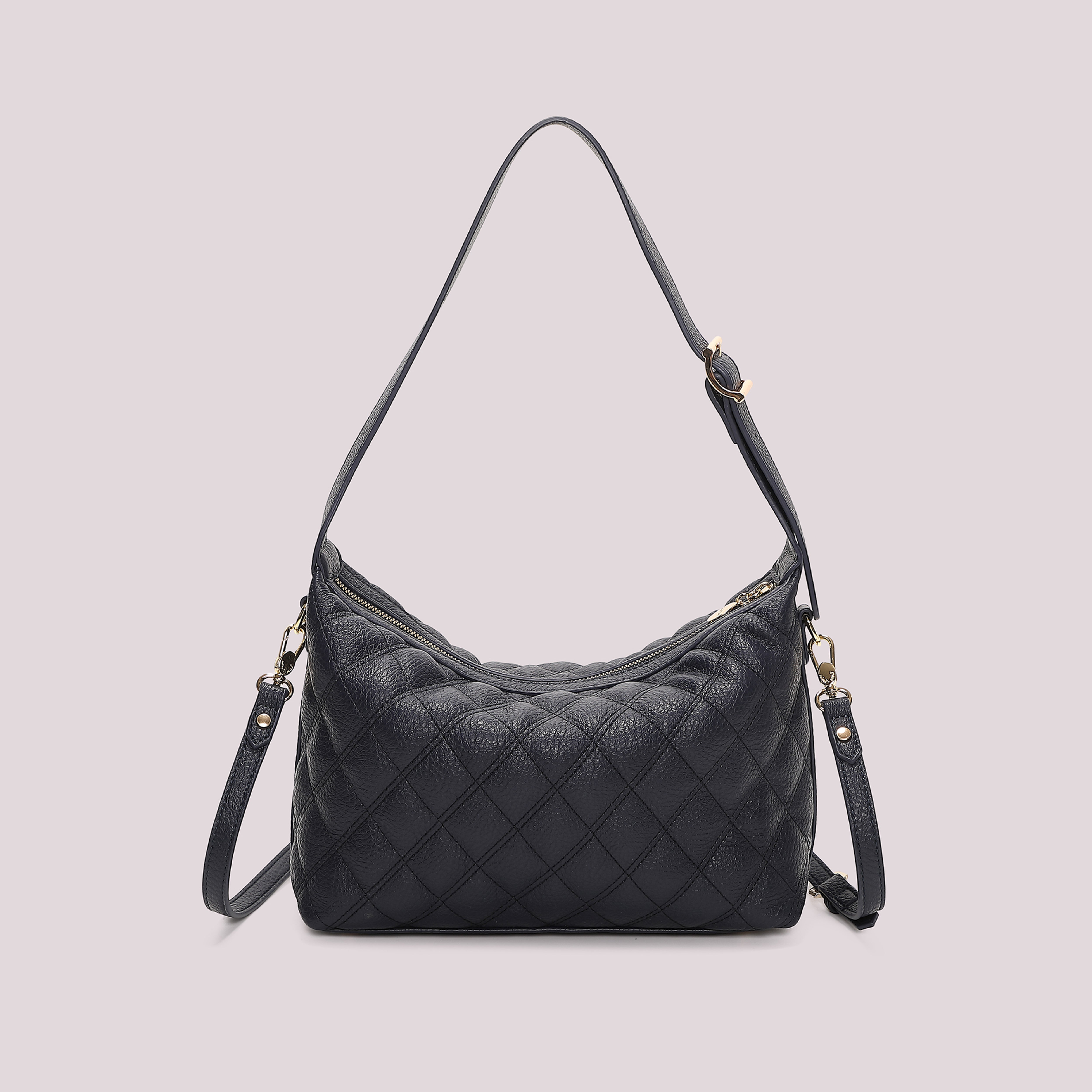 Mimi Mua Borsa a Spalla Trapuntata Base Liscia nero