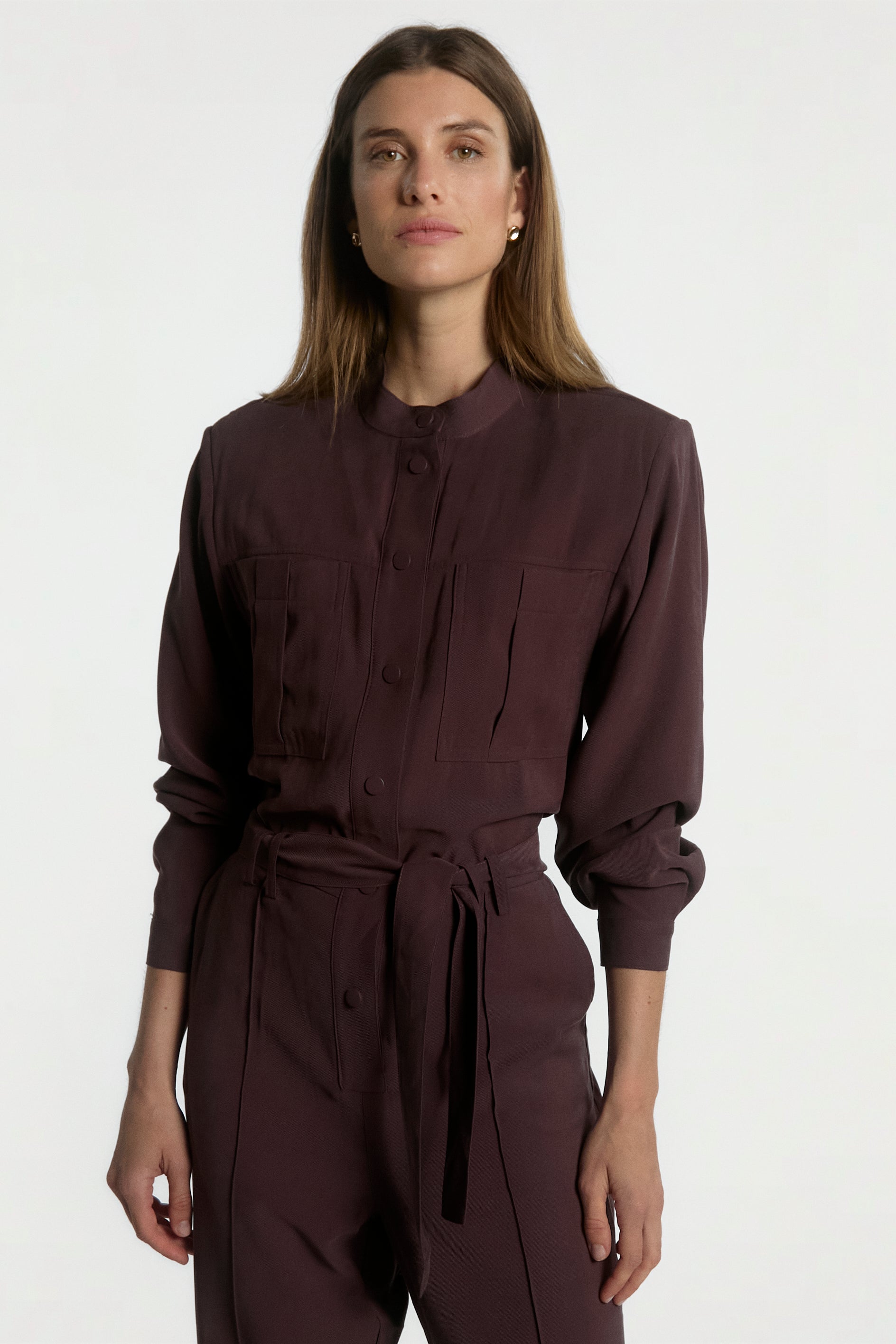 Aaiko Lise tuta bordeaux manica lunga elegante