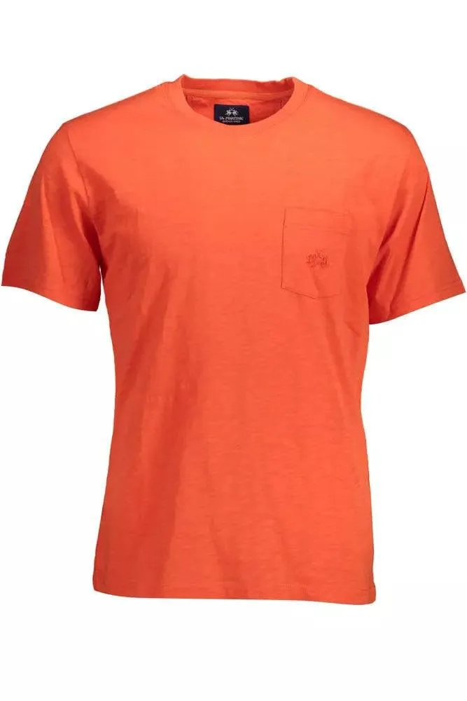 La Martina t-shirt uomo rosa XXL tasca ricamata