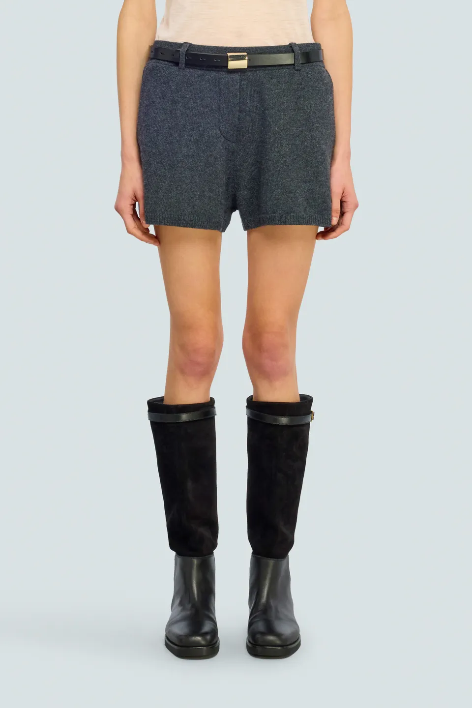 Semicouture Debby shorts misto cashmere grigio