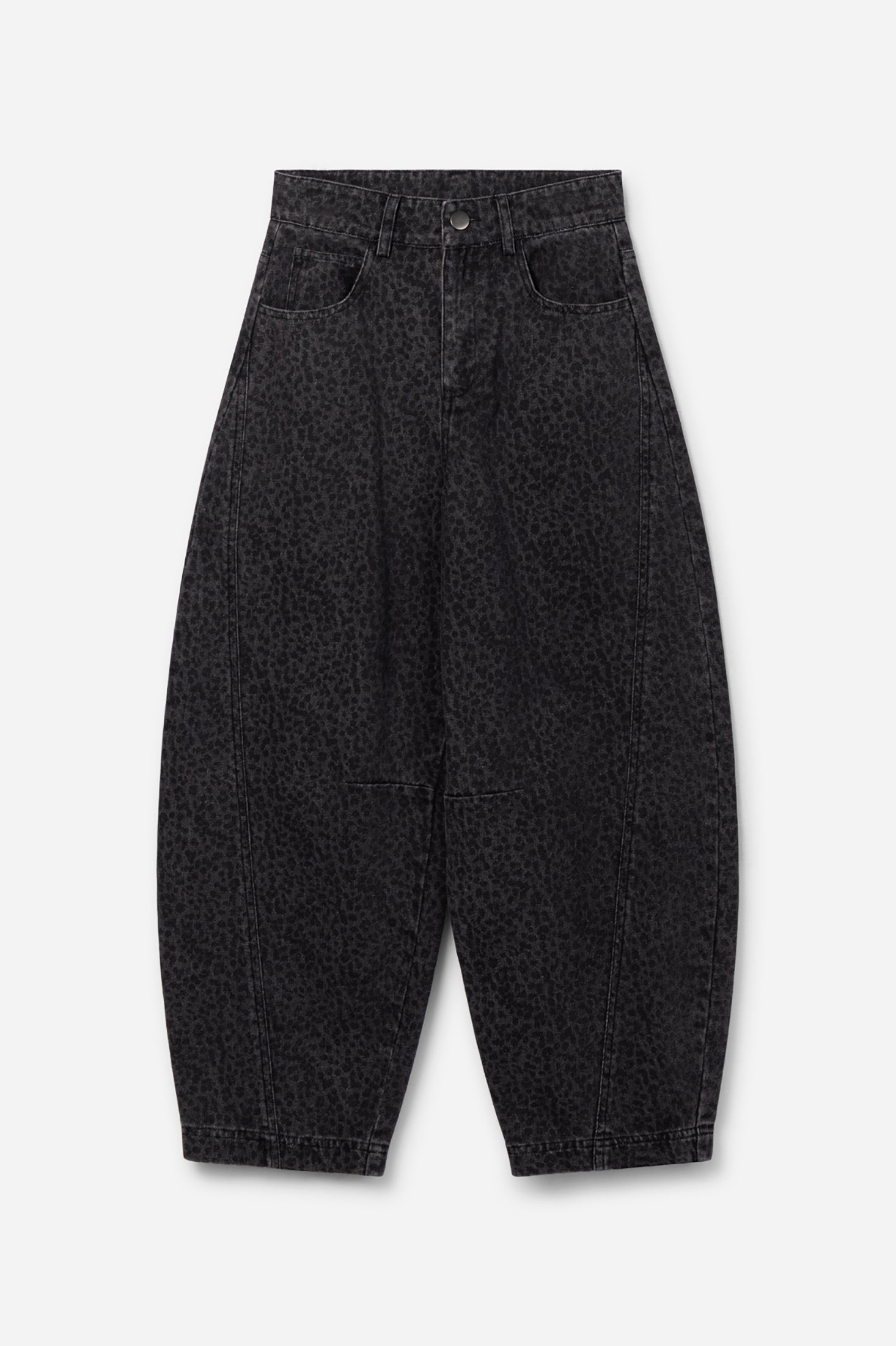 Aaiko Quinn jeans barrel grigio antracite animalier