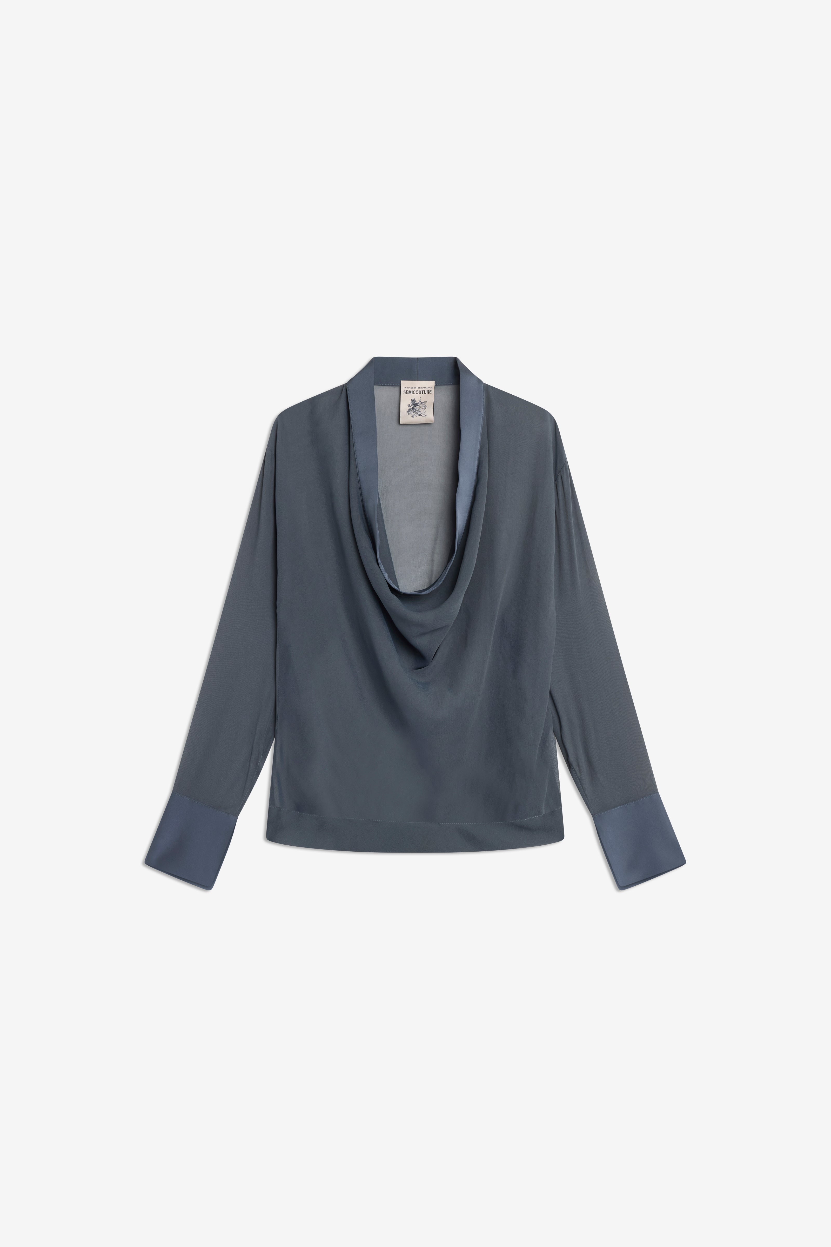Semicouture Ferne blusa georgette peltro