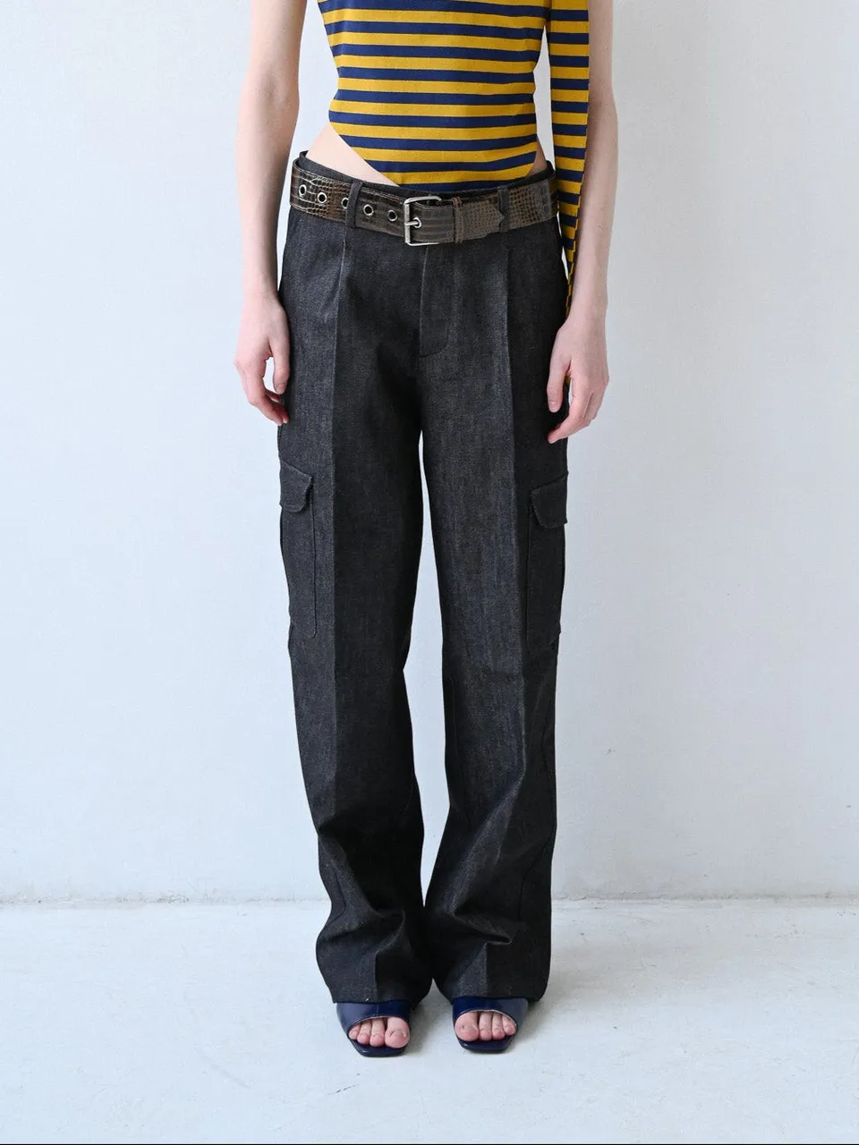 GiglioTigrato Bowie Trousers II denim cargo gamba larga