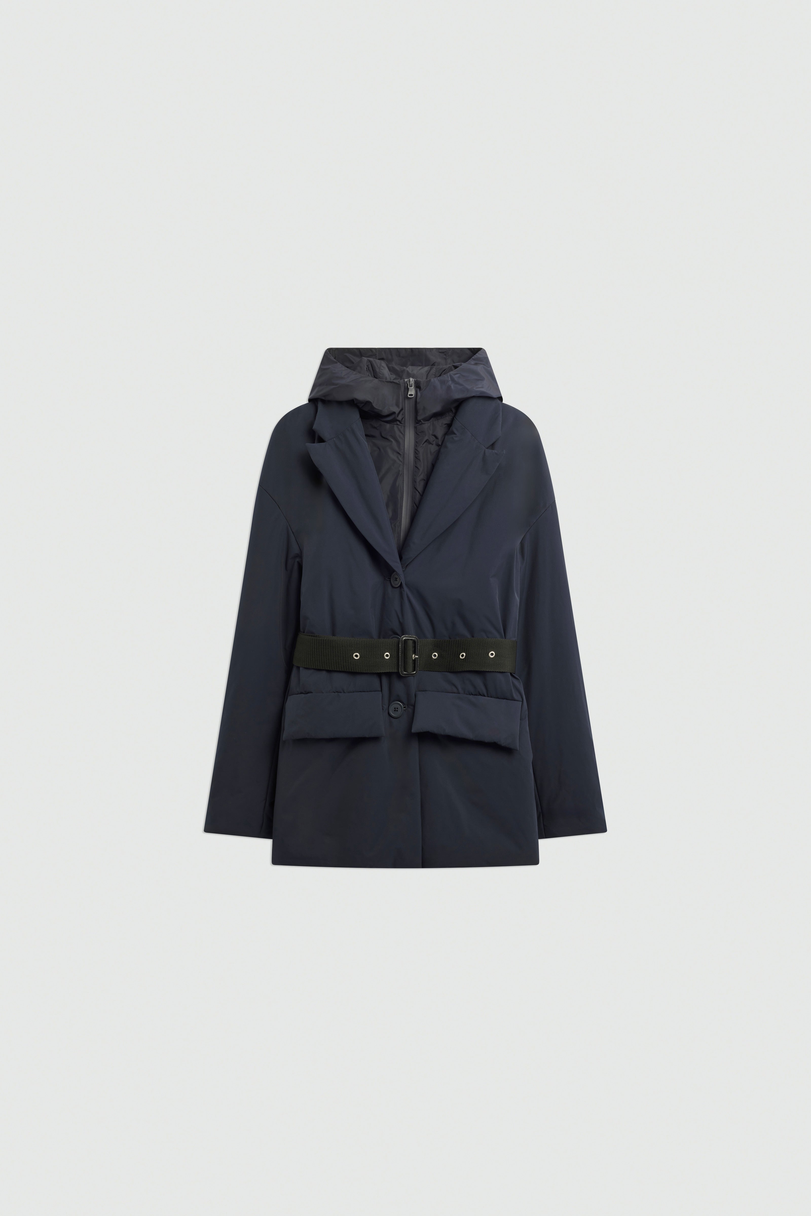 Semicouture Agnes piumino blu nylon cappuccio