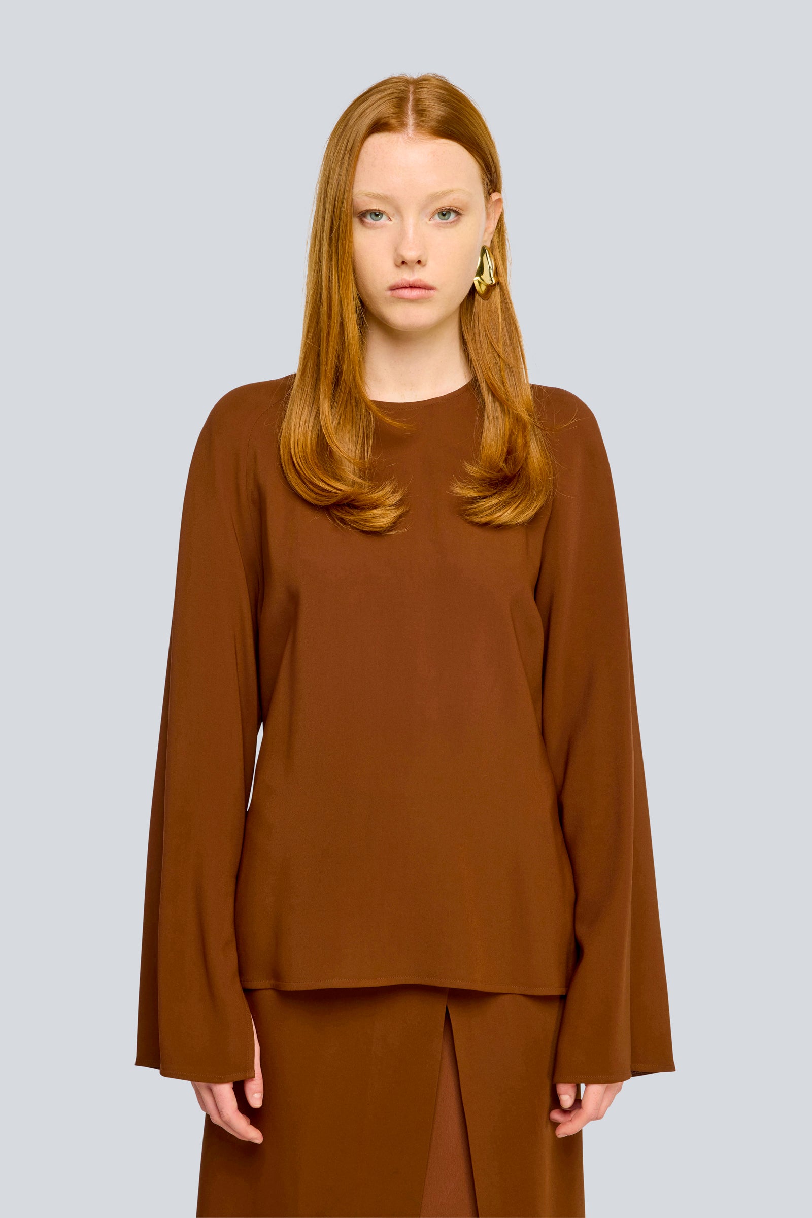Semicouture Irene blusa canyon in cadì fluida