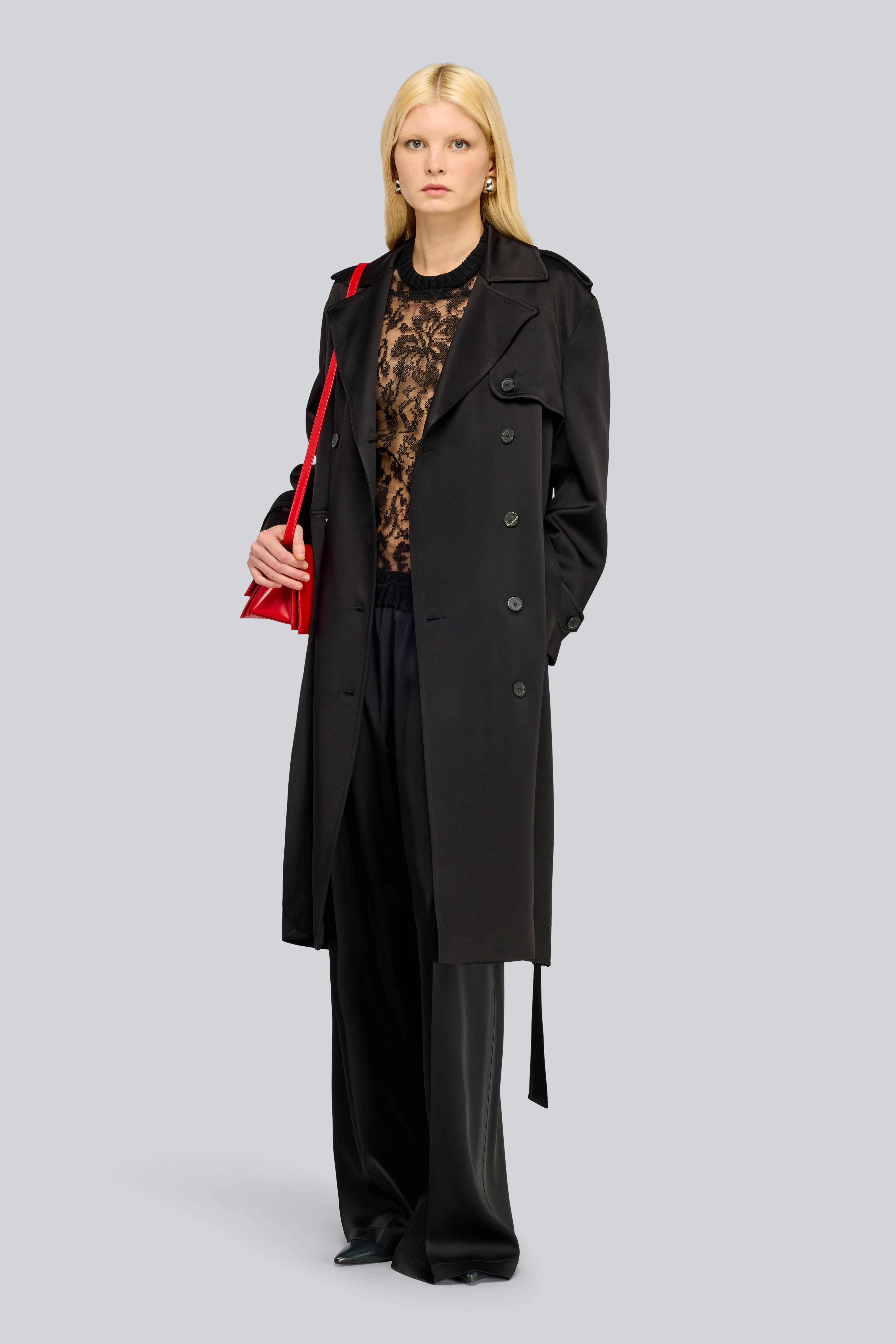 Semicouture Cheriche t-shirt nera in tulle ricamato