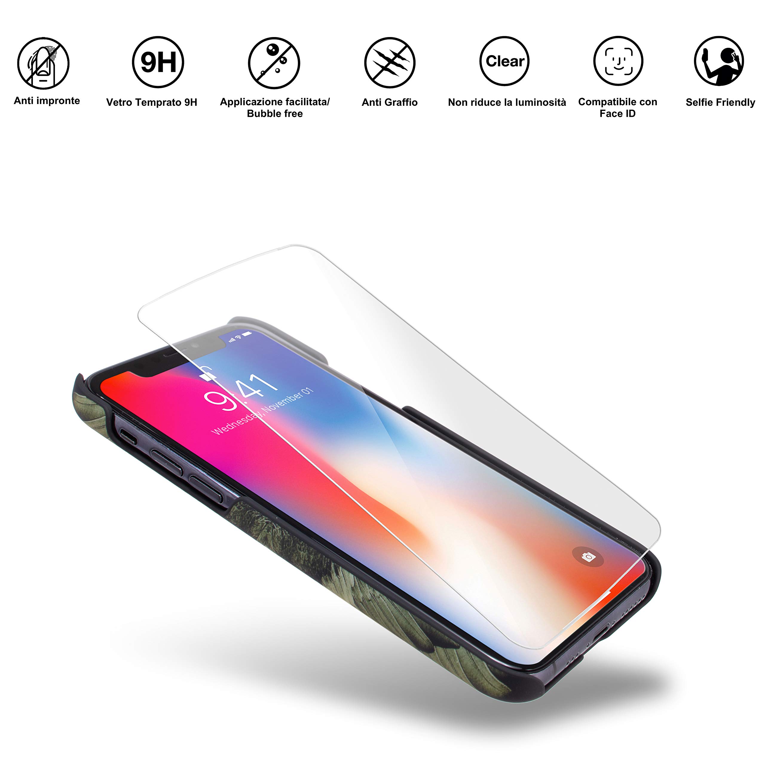 Marcelo Burlon County cover iPhone 11 Pro Max con vetro 9H