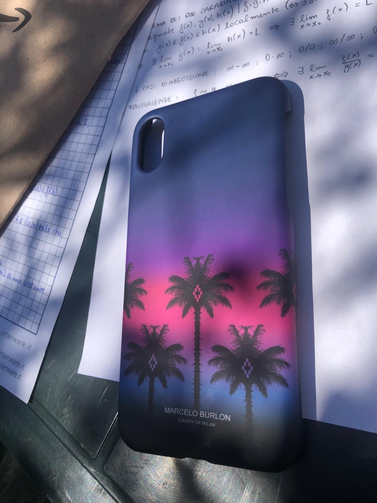 Marcelo Burlon Pink Palm cover iPhone XS X rigida