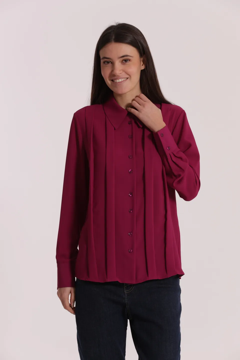 Mimi Mua Camicia Solton con Pieghe camicia fluida