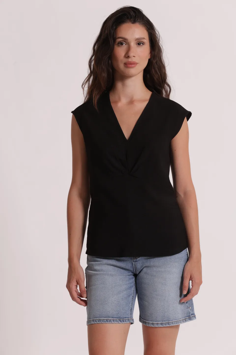 Mimi Mua Viscosa blusa bianco manica lunga