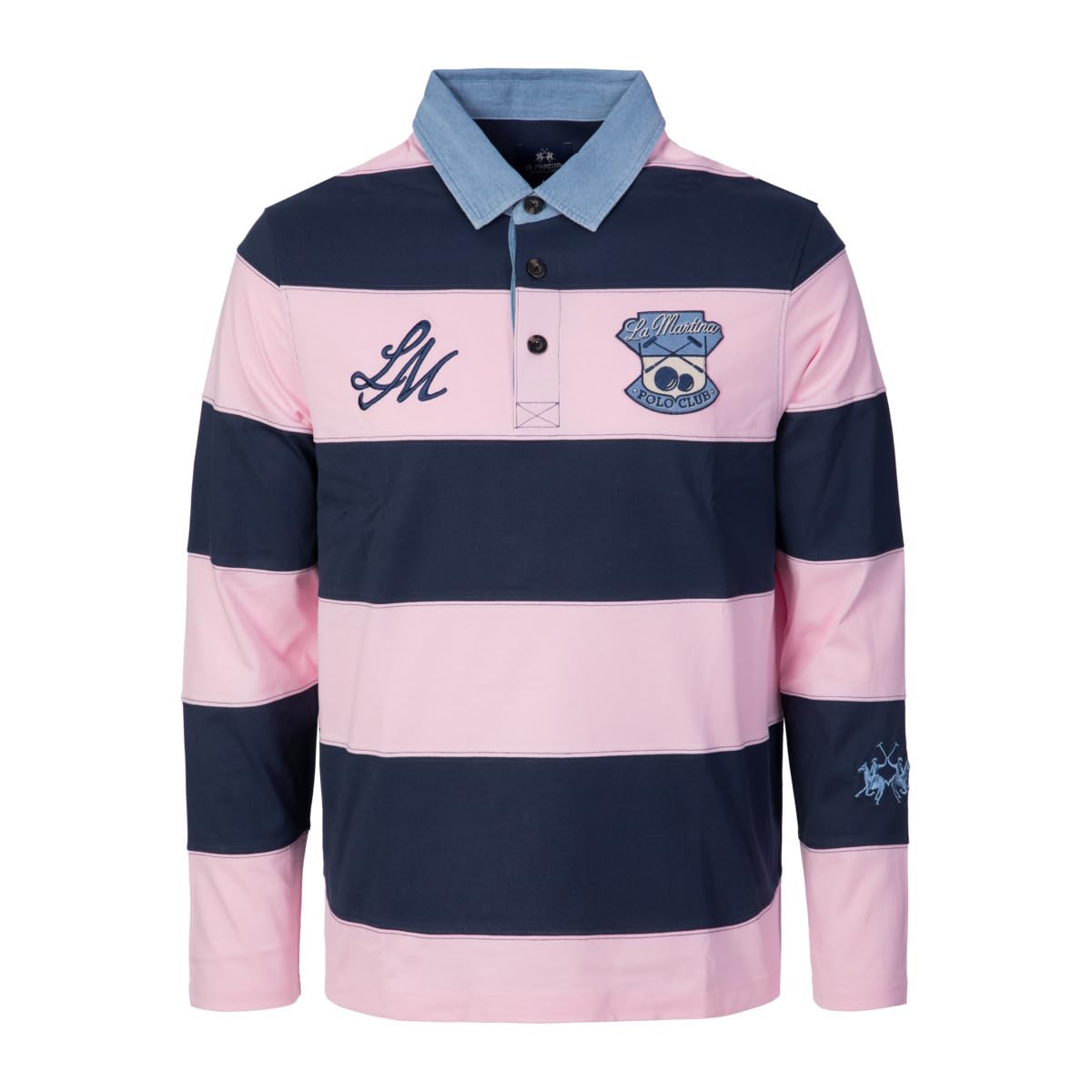 La Martina MCP012 polo manica lunga uomo a righe