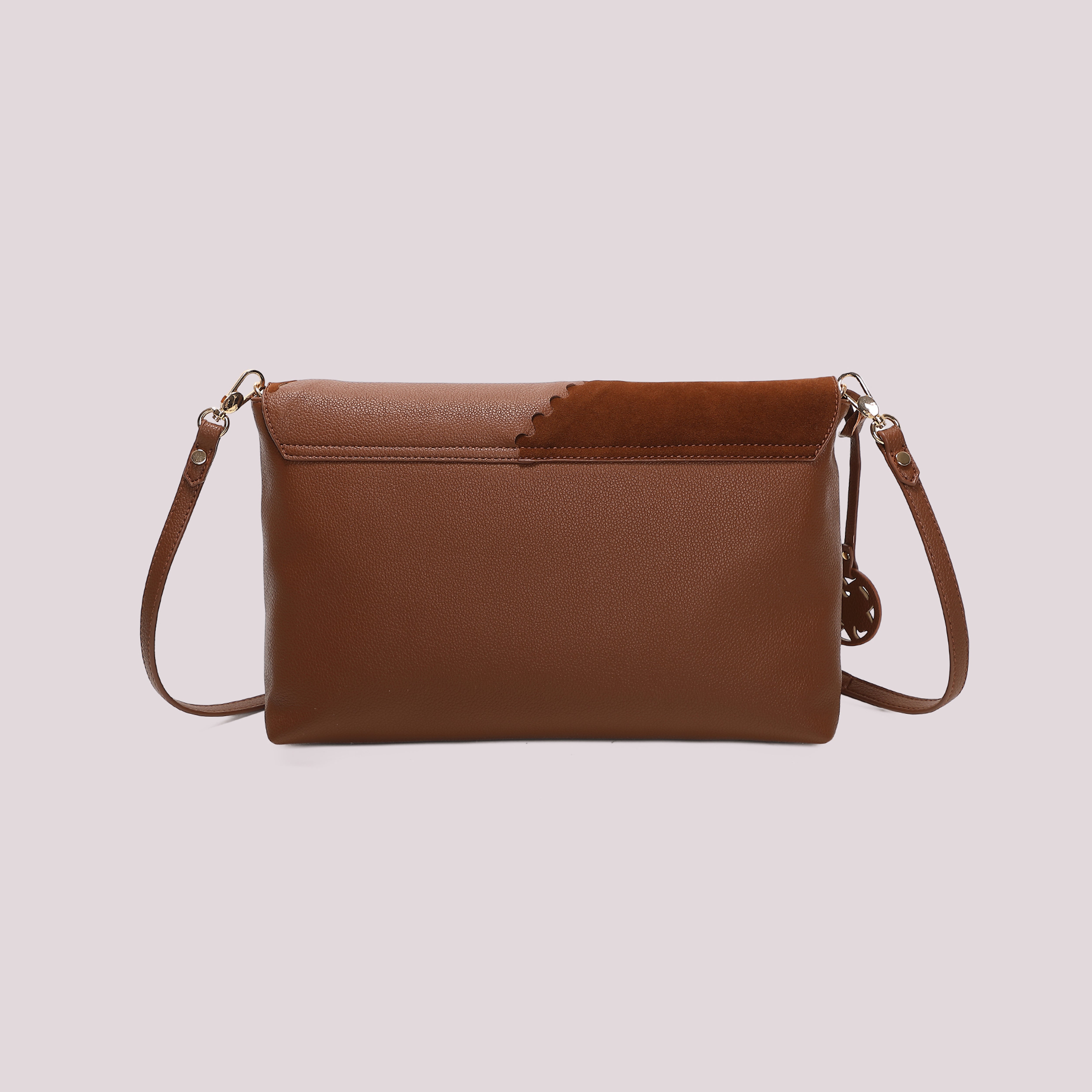 Mimi Mua Borsa a Busta Patch Camoscio Nero