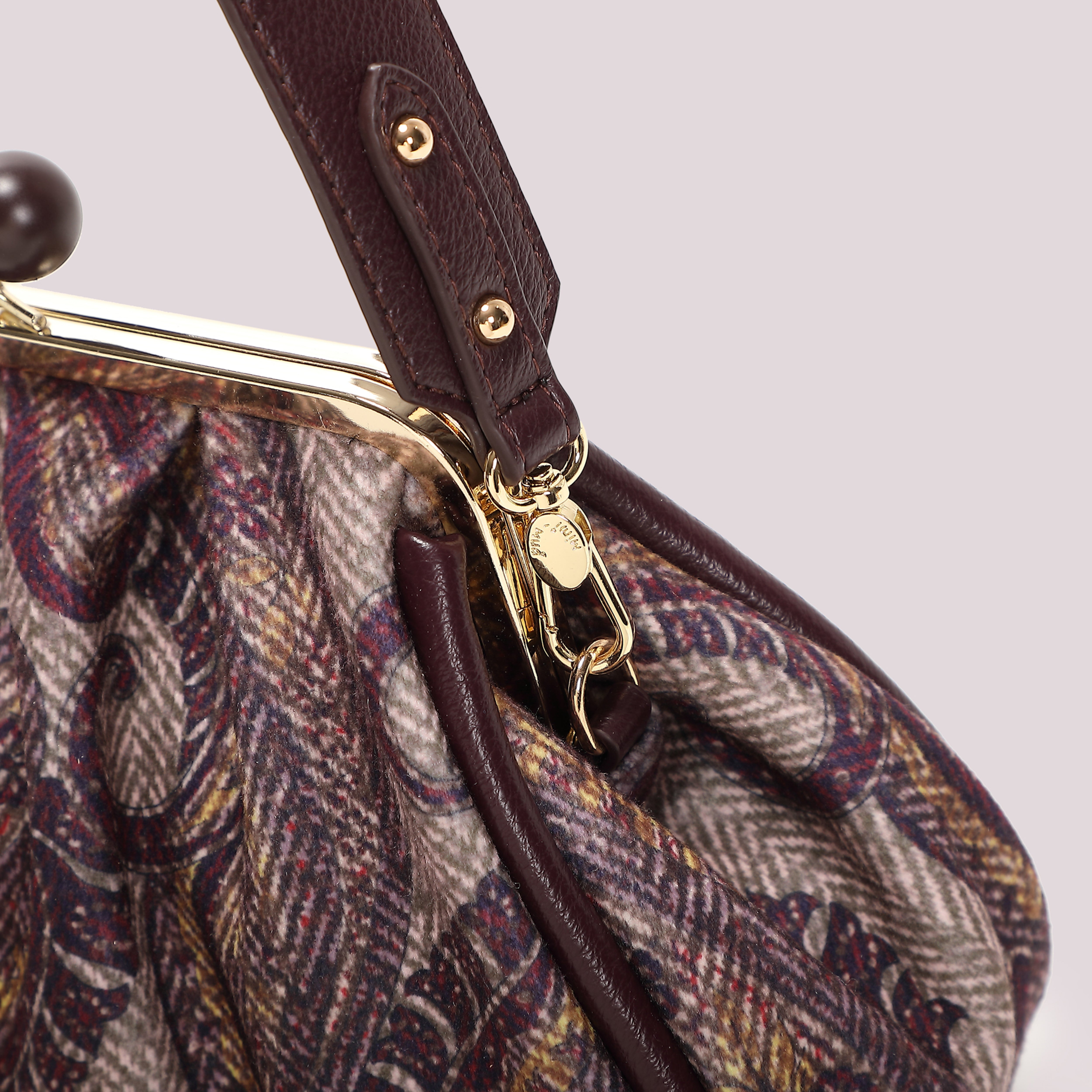 Mimi Mua Clutch Fantasia con Chiusura a Sfere Borsa Prugna