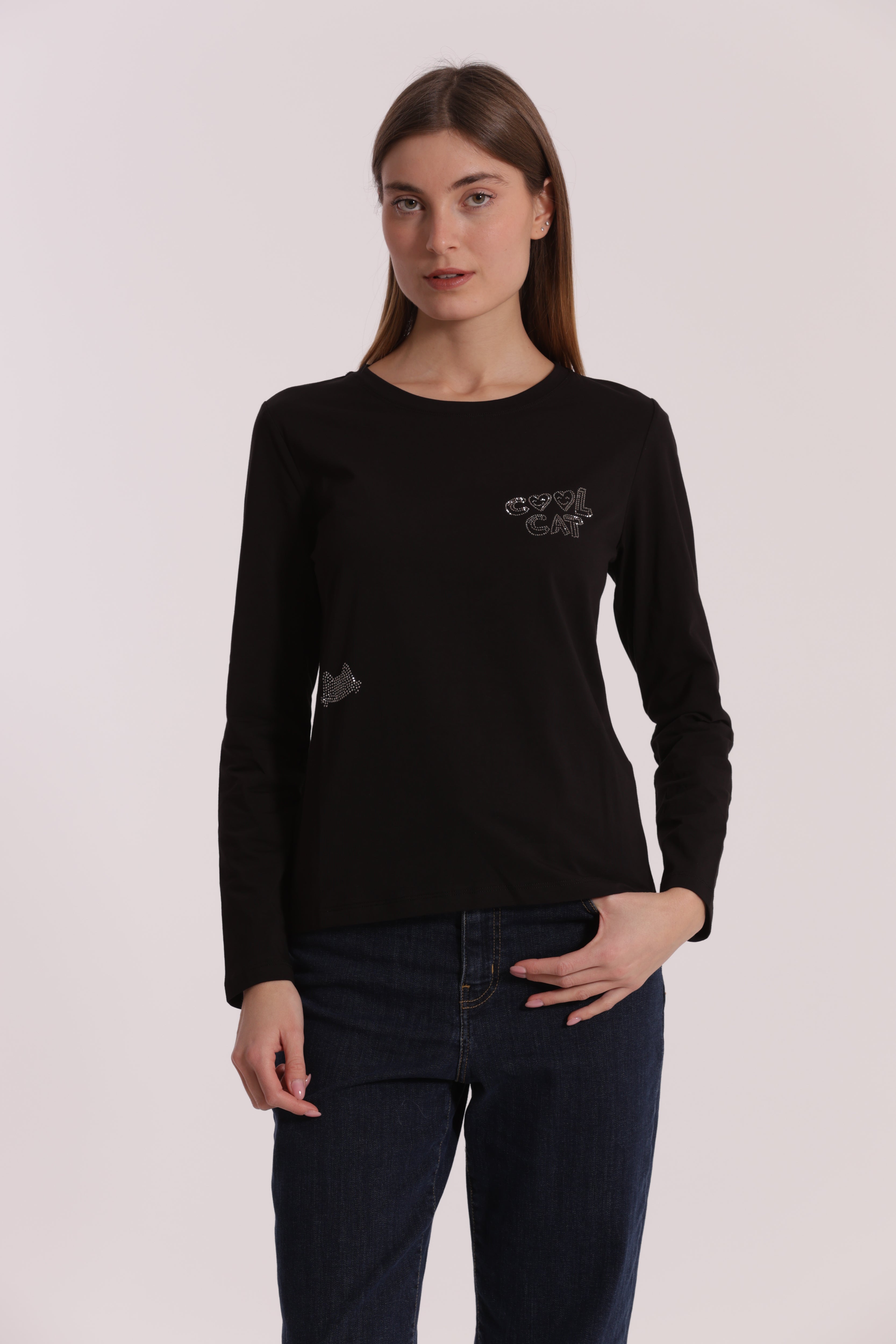 Mimi Mua T-Shirt Cool Cat Bianco