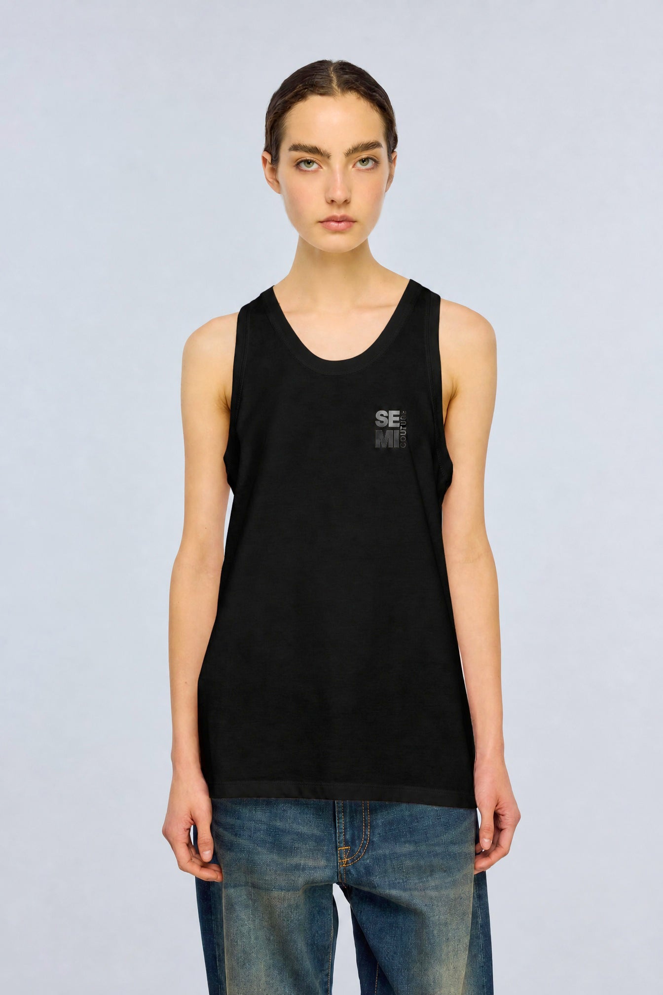Semicouture Brianna canotta bianca jersey cotone