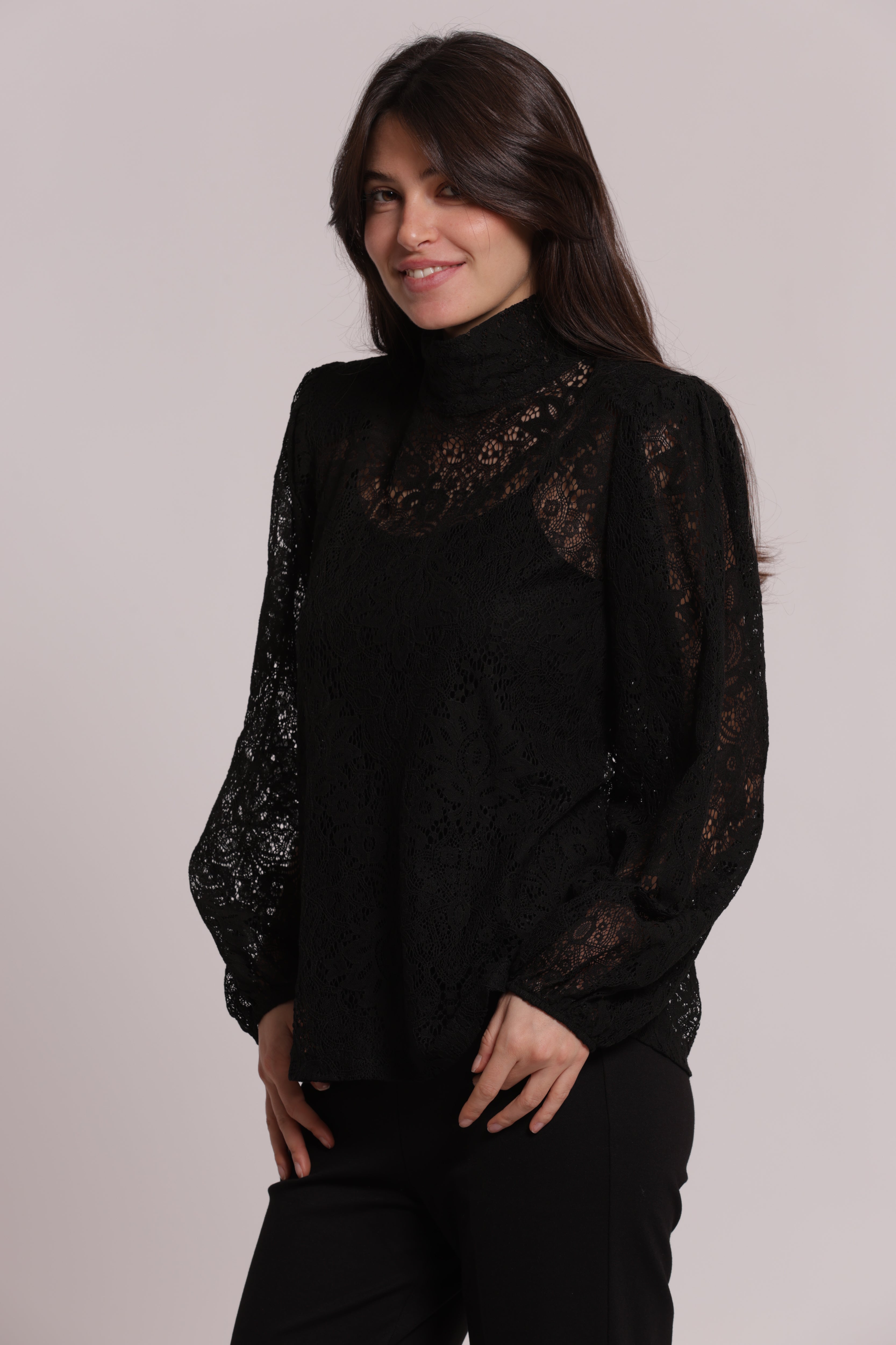 Mimi Mua Blusa Pizzo Bianco cotone