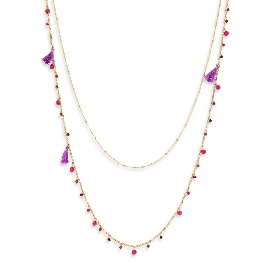 On Earth Cooperative Collection Colour collana ottone viola 70 cm