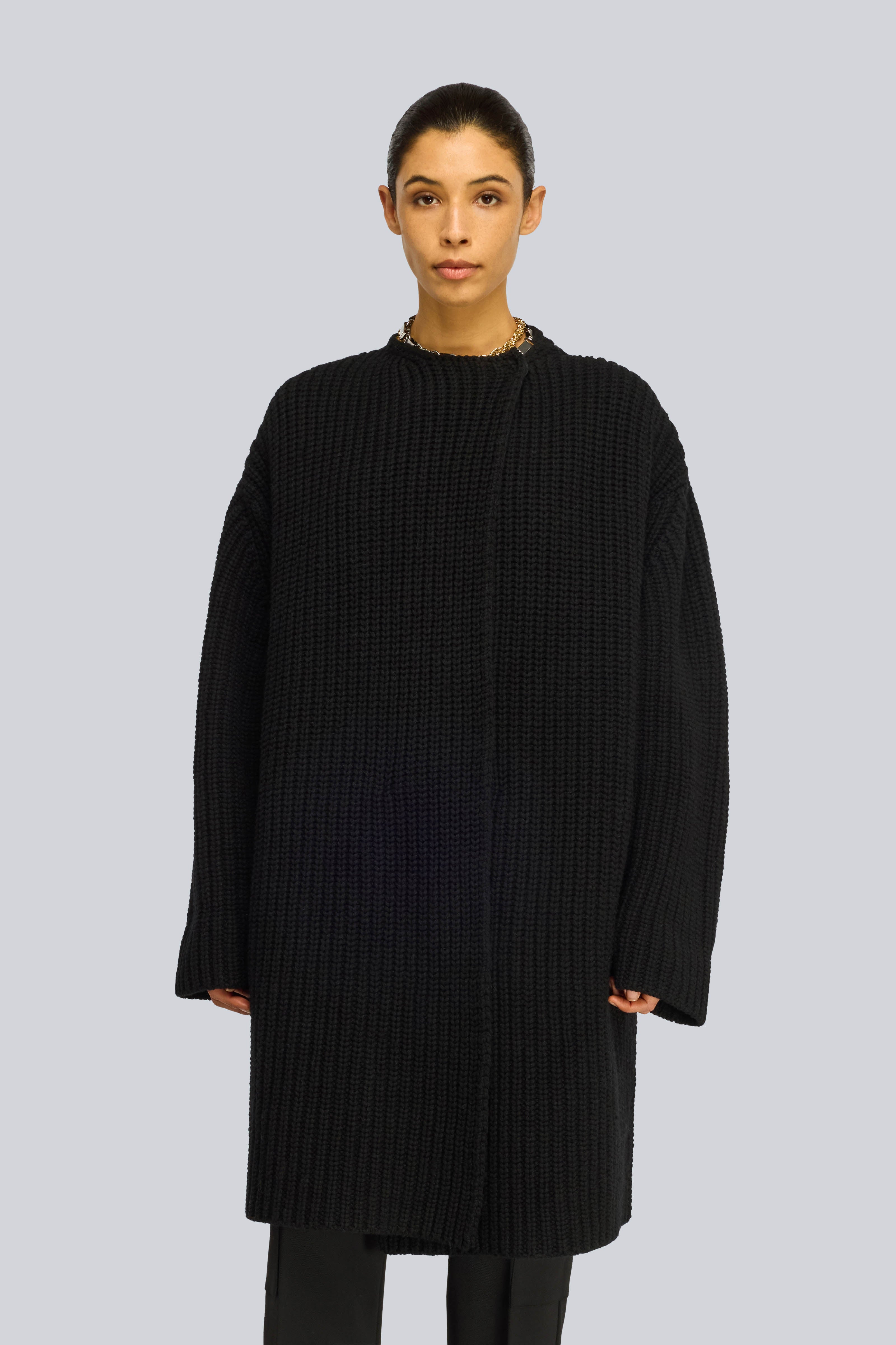Semicouture Christie S6WD10 cappotto nero doppiopetto