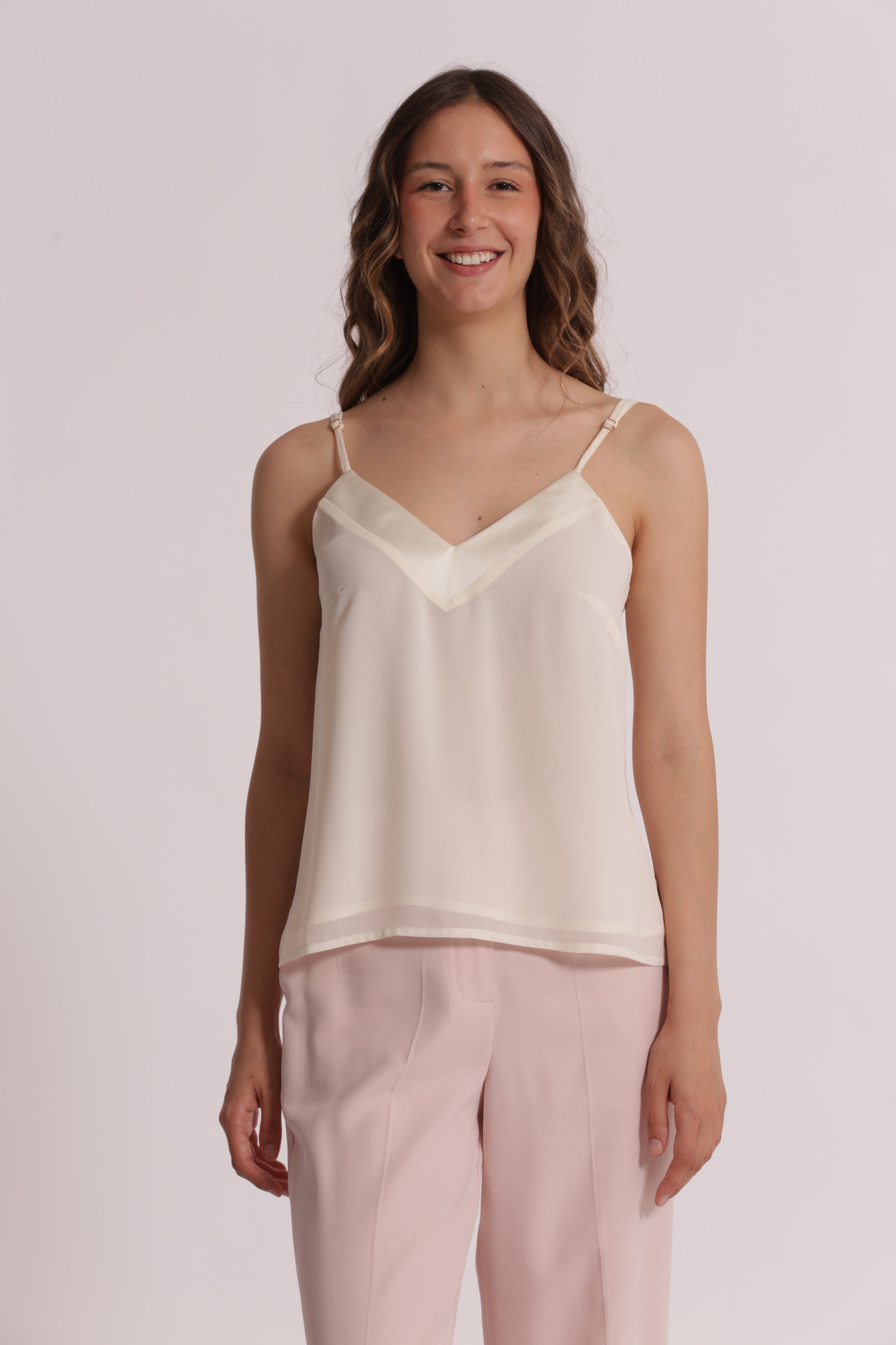 Mimi Mua Top Scollo a V Nero Fluido