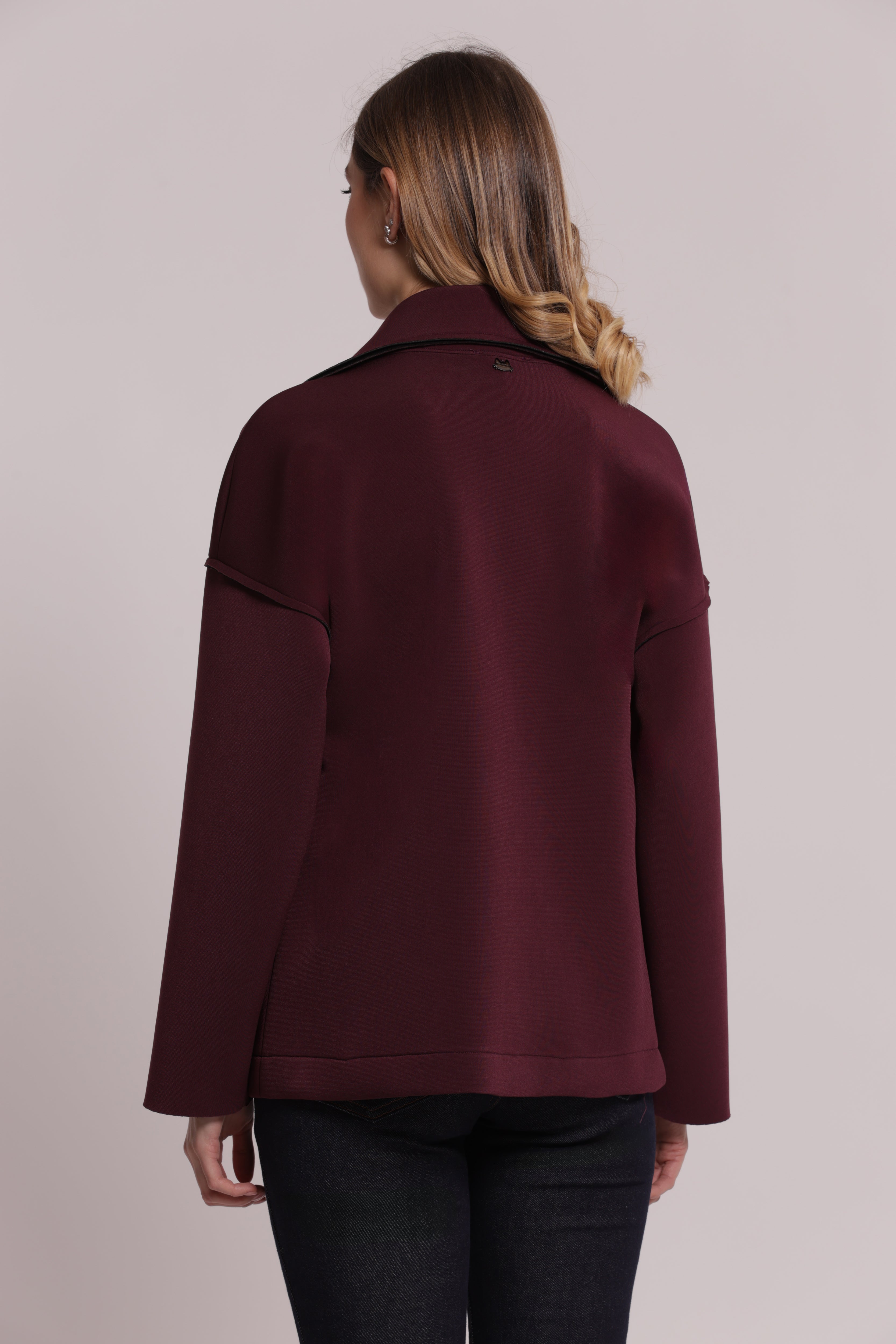 Mimi Mua Giaccone Corto in Neoprene Giacca Moro