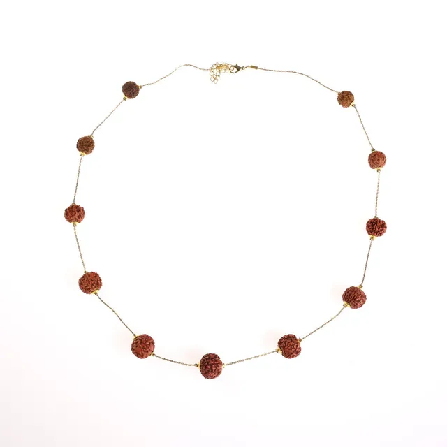 On Earth Cooperative Collection Linfa collana semi rossi 69+5 cm